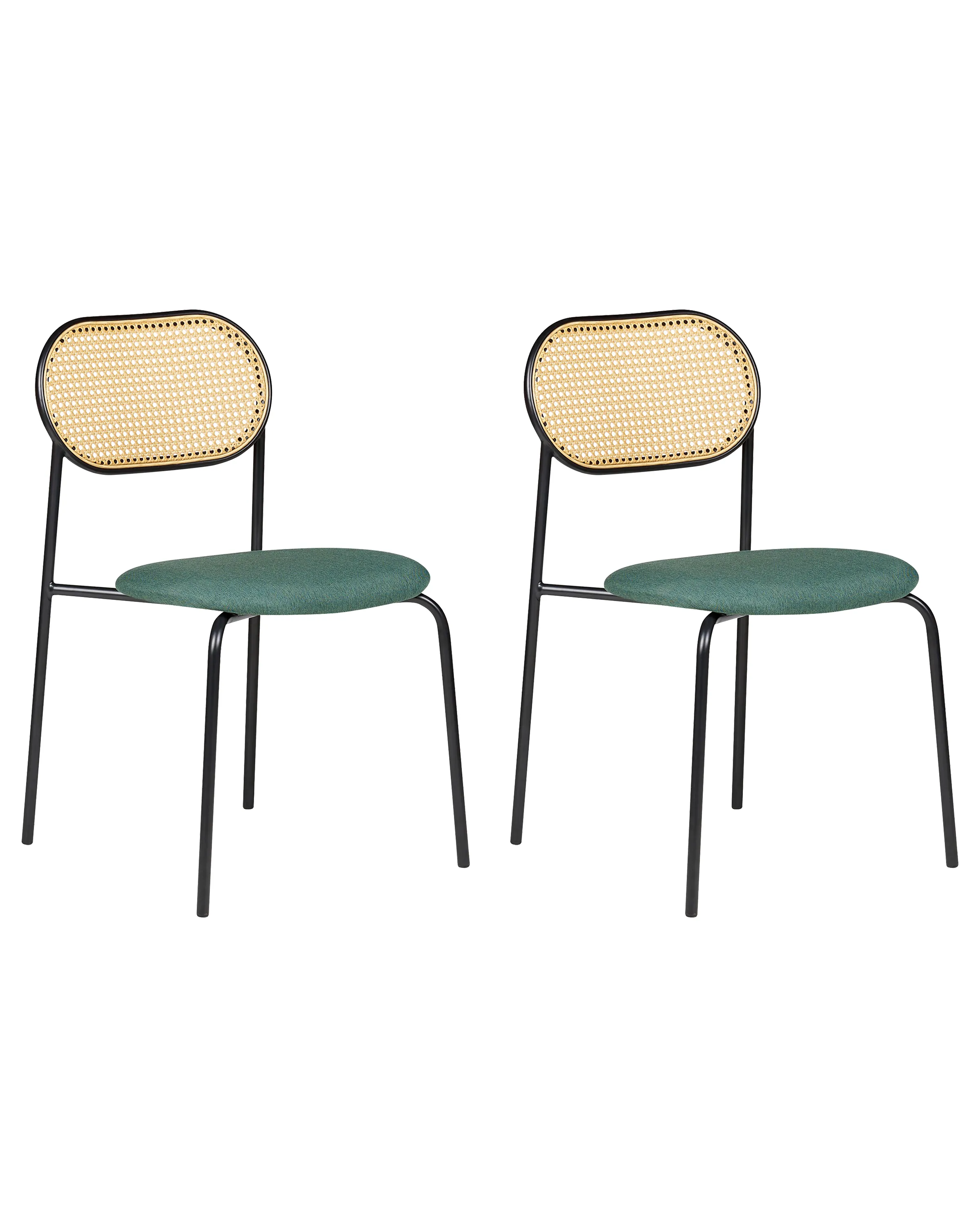 Conjunto de 2 sillas de comedor ADAVER Metal Negro