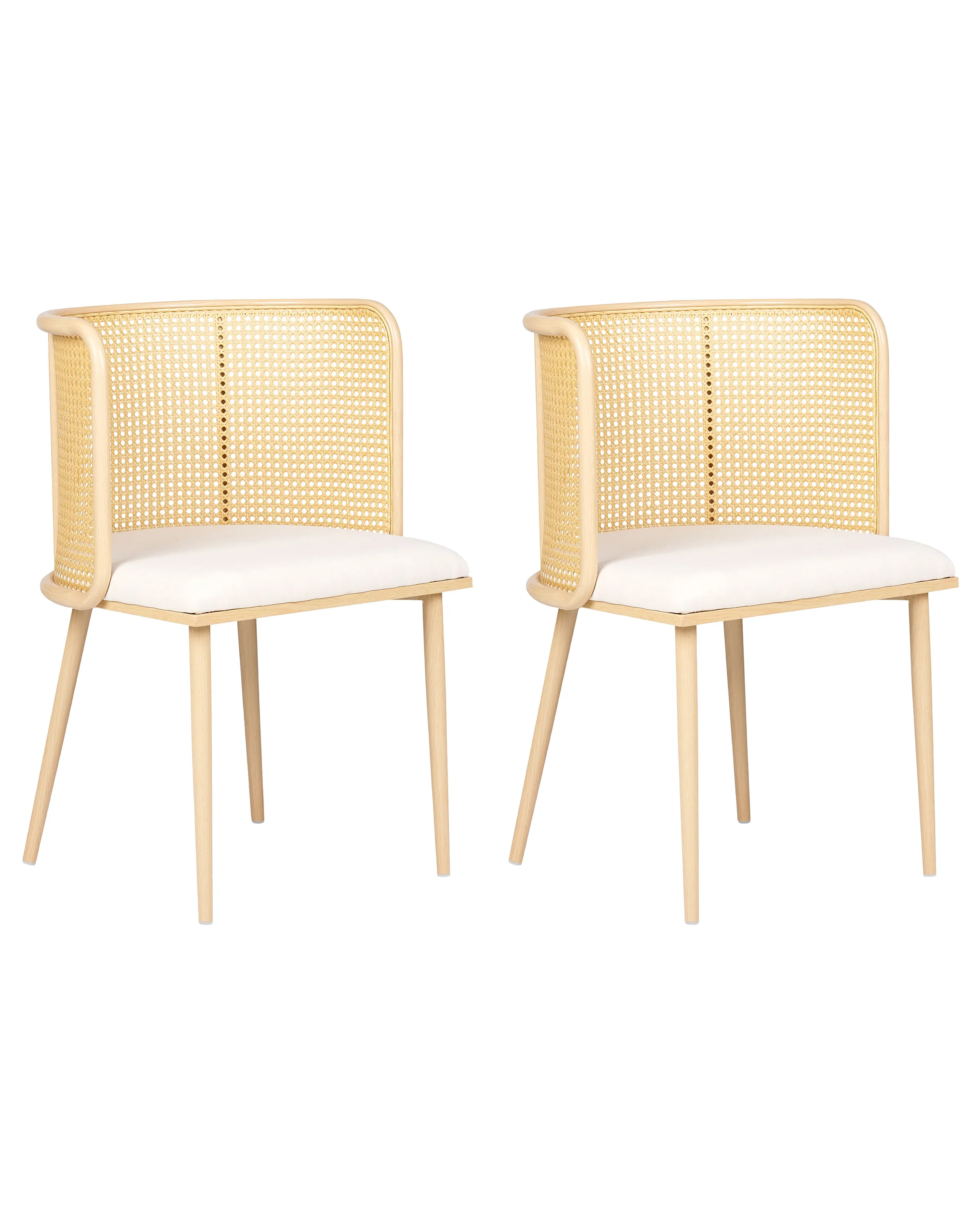 Conjunto de 2 sillas de comedor KOBUK Metal Marrón claro