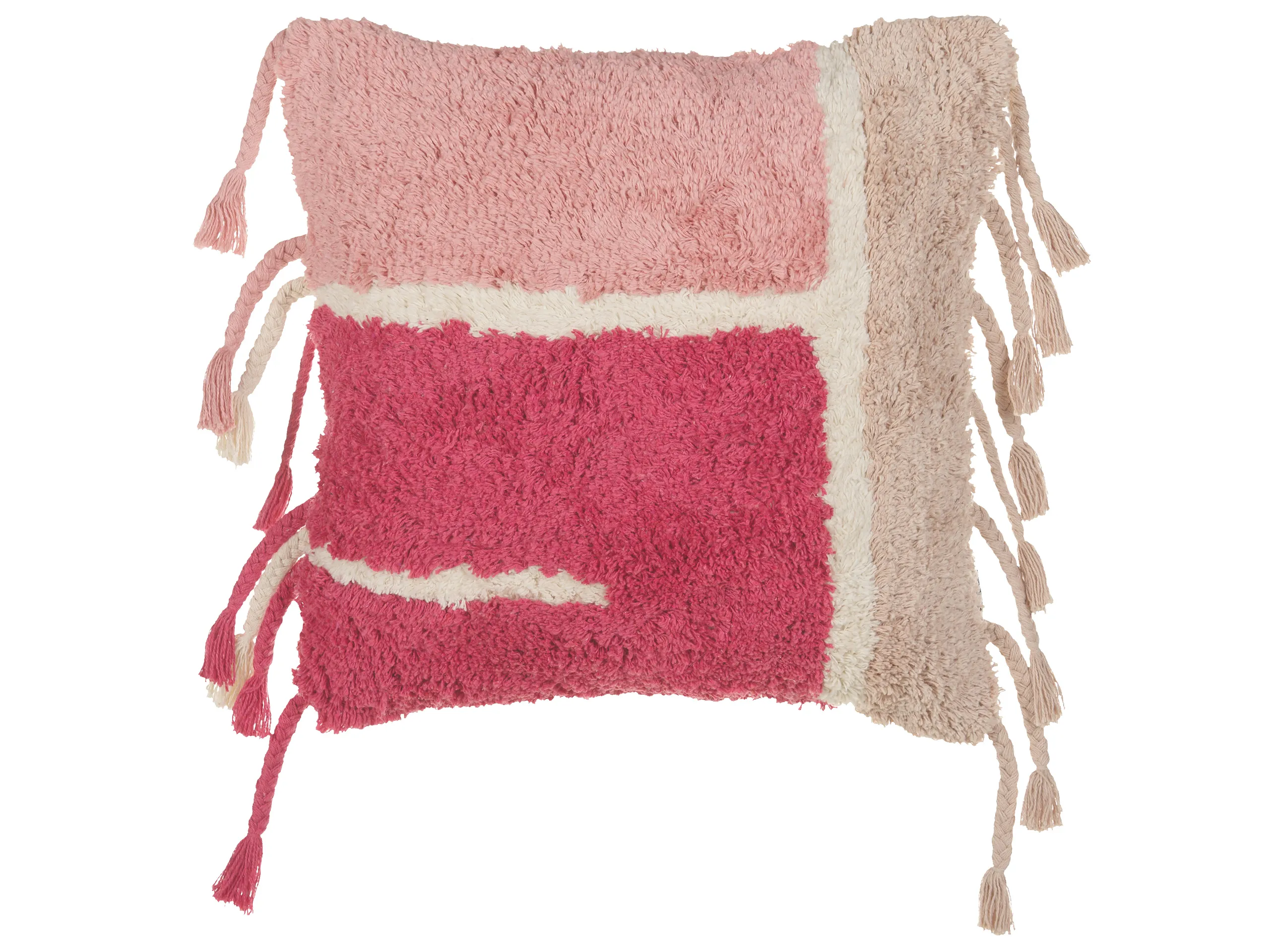 Cojín decorativo BISTORTA Algodón 45 x 45 cm Rosa Patrón geométrico