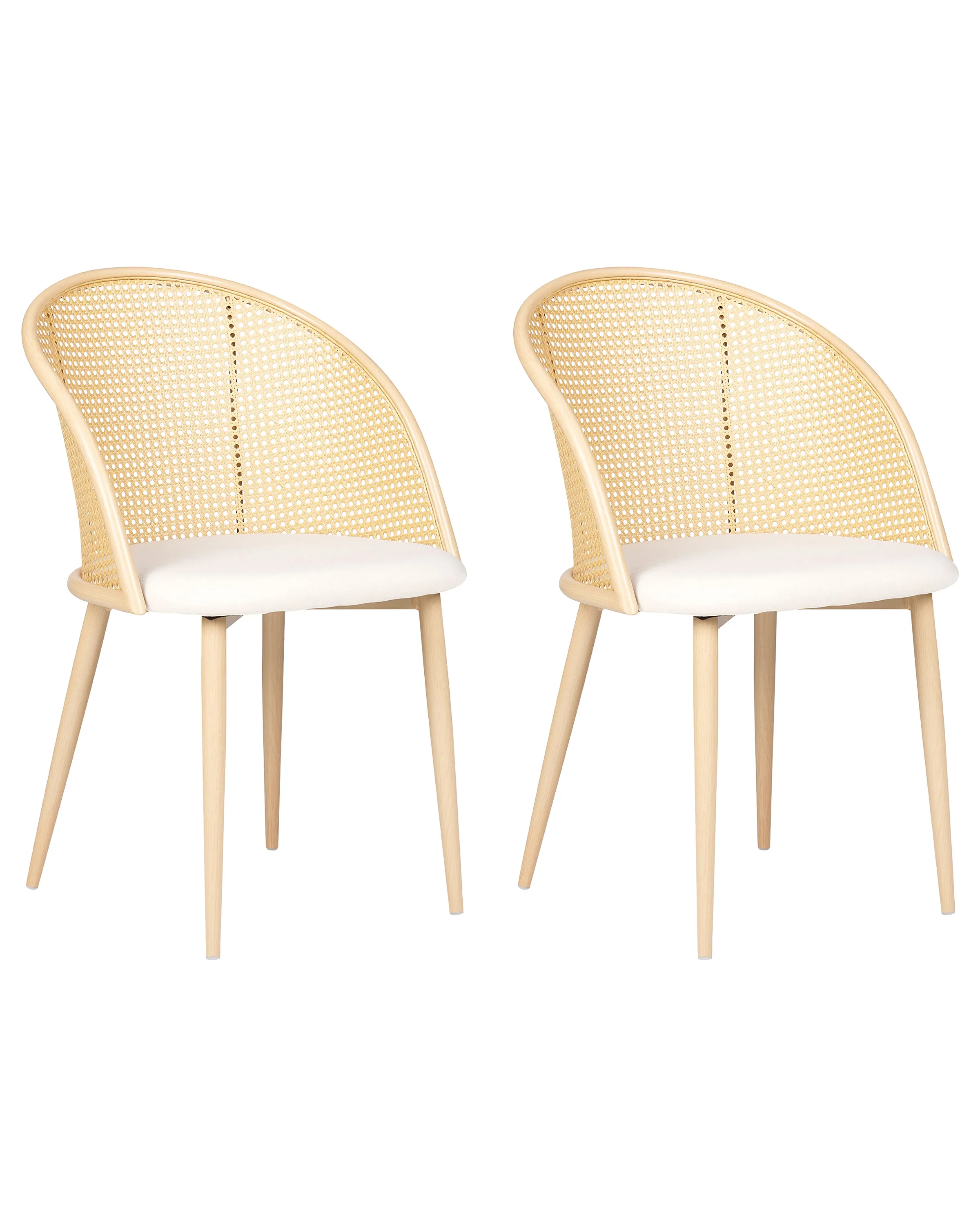 Conjunto de 2 sillas de comedor CORNELL Metal Beige claro