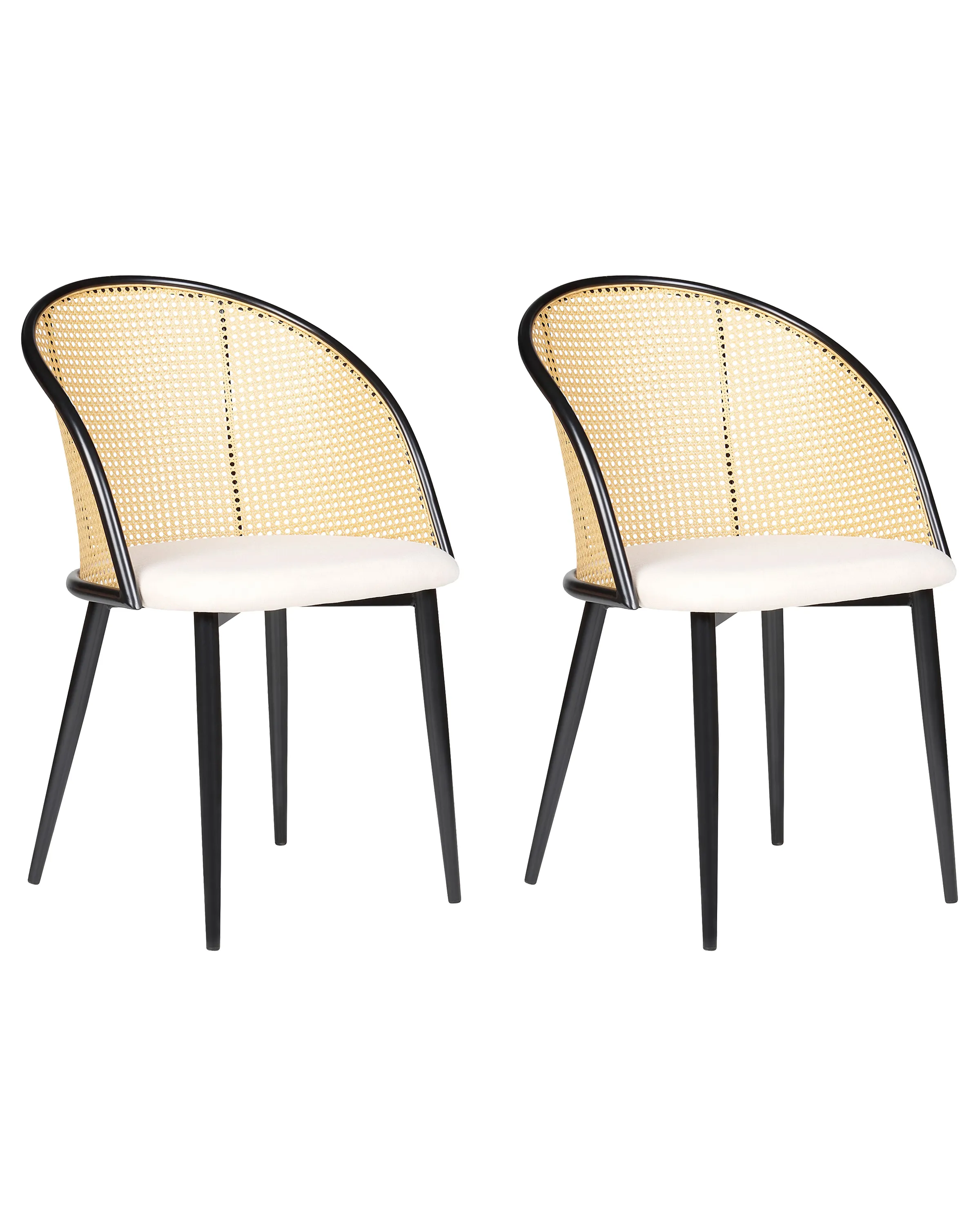 Conjunto de 2 sillas de comedor CORNELL Metal Negro