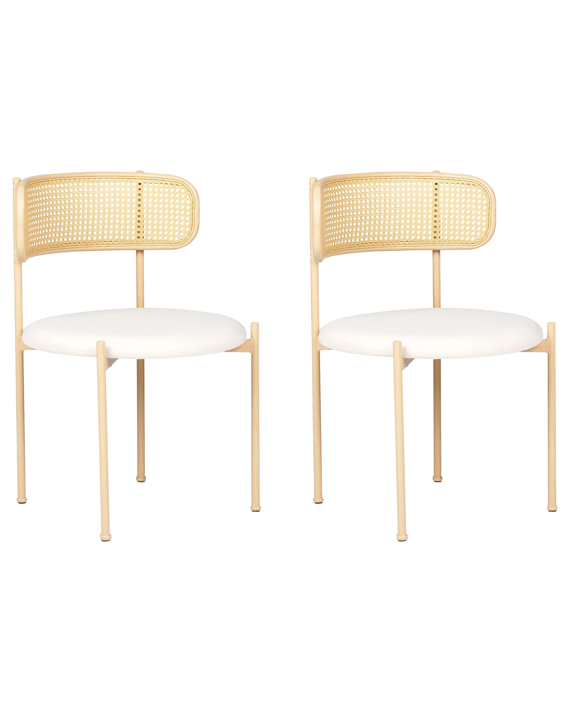 Conjunto de 2 sillas de comedor ANDOVER Metal Beige claro