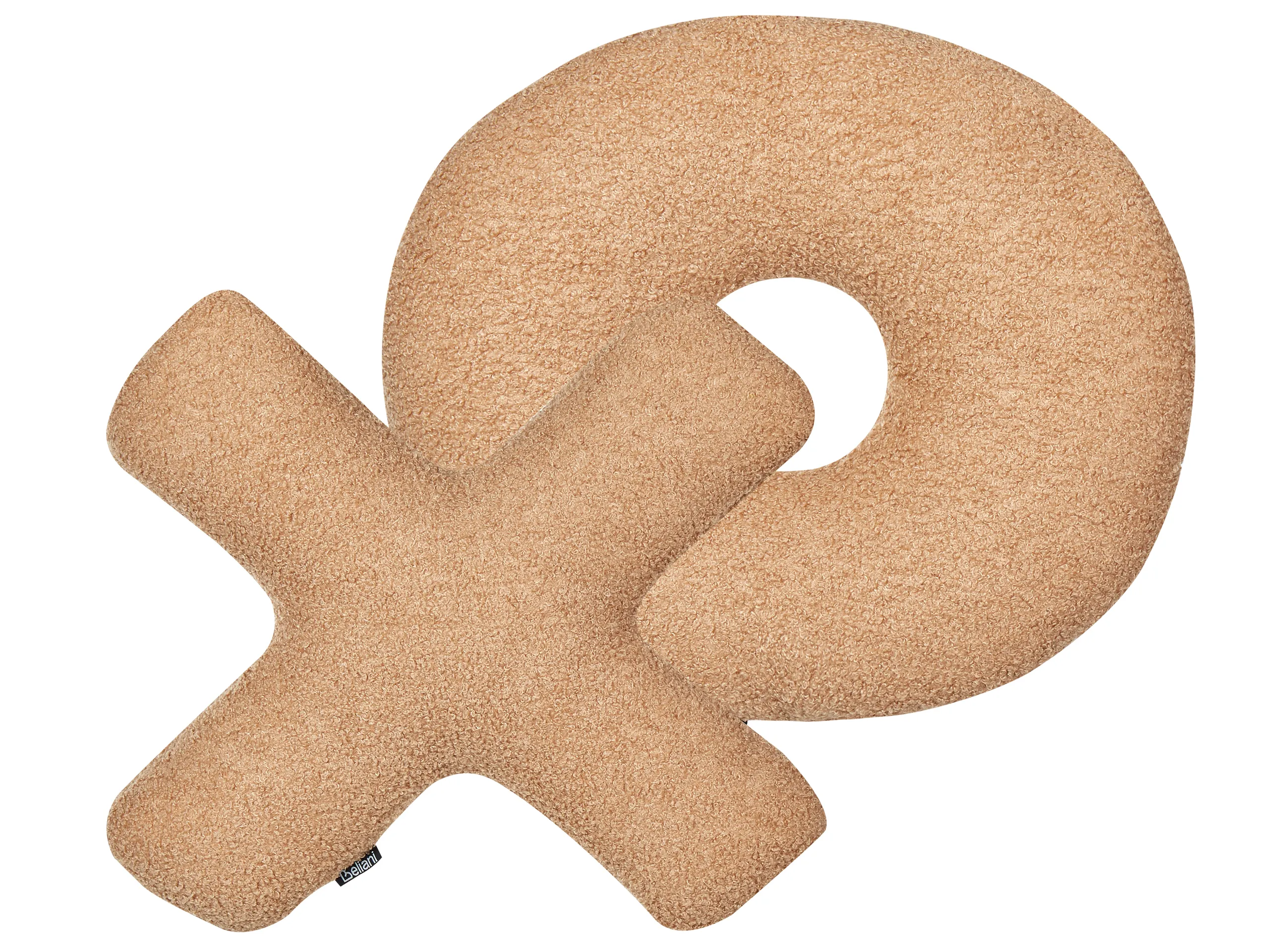 Conjunto de 2 cojines decorativos HESPERIS Bouclé Marrón claro Liso