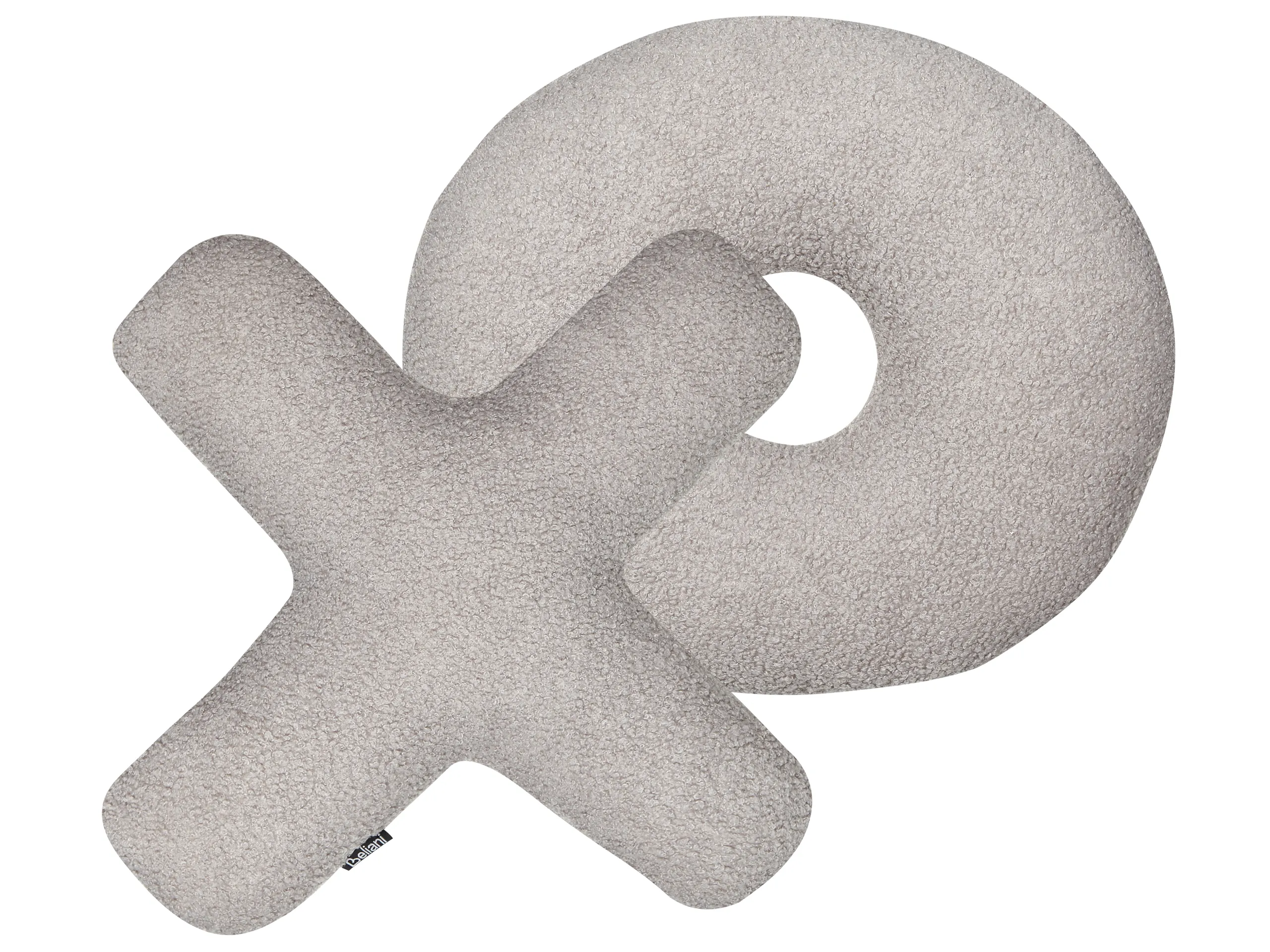 Conjunto de 2 cojines decorativos HESPERIS Bouclé Gris claro Liso