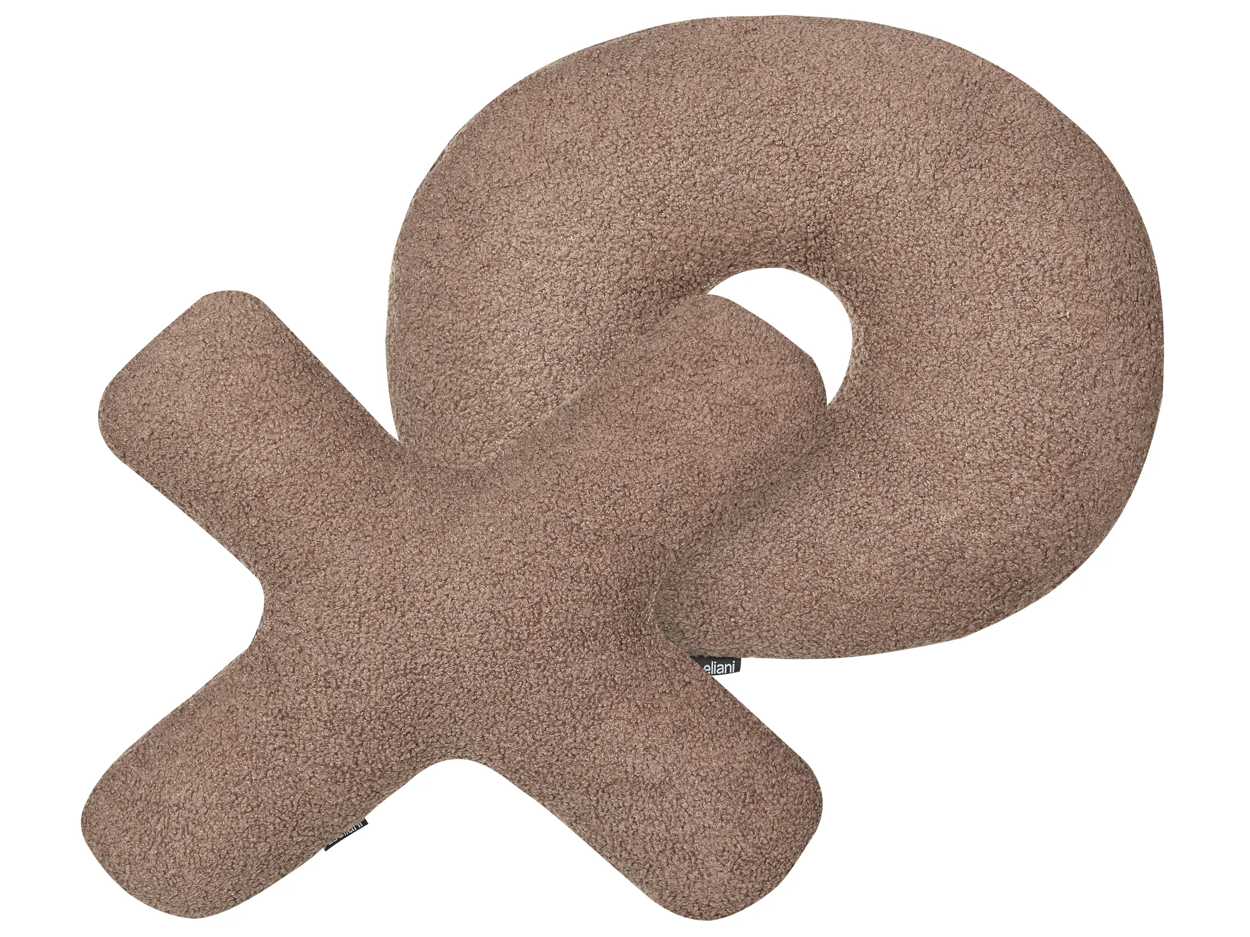 Conjunto de 2 cojines decorativos HESPERIS Bouclé Marrón Liso