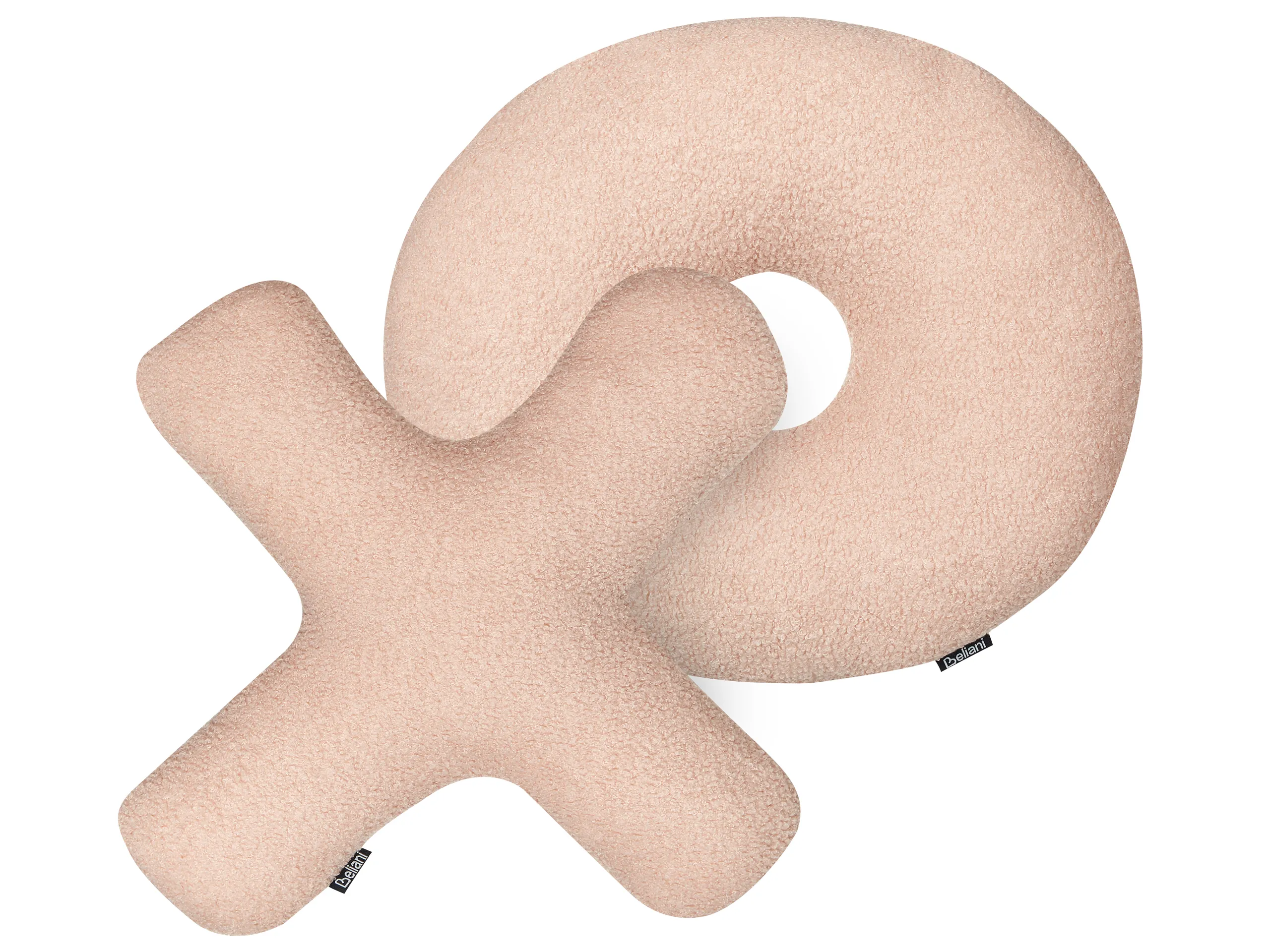 Conjunto de 2 cojines decorativos HESPERIS Bouclé Rosa pastel Liso
