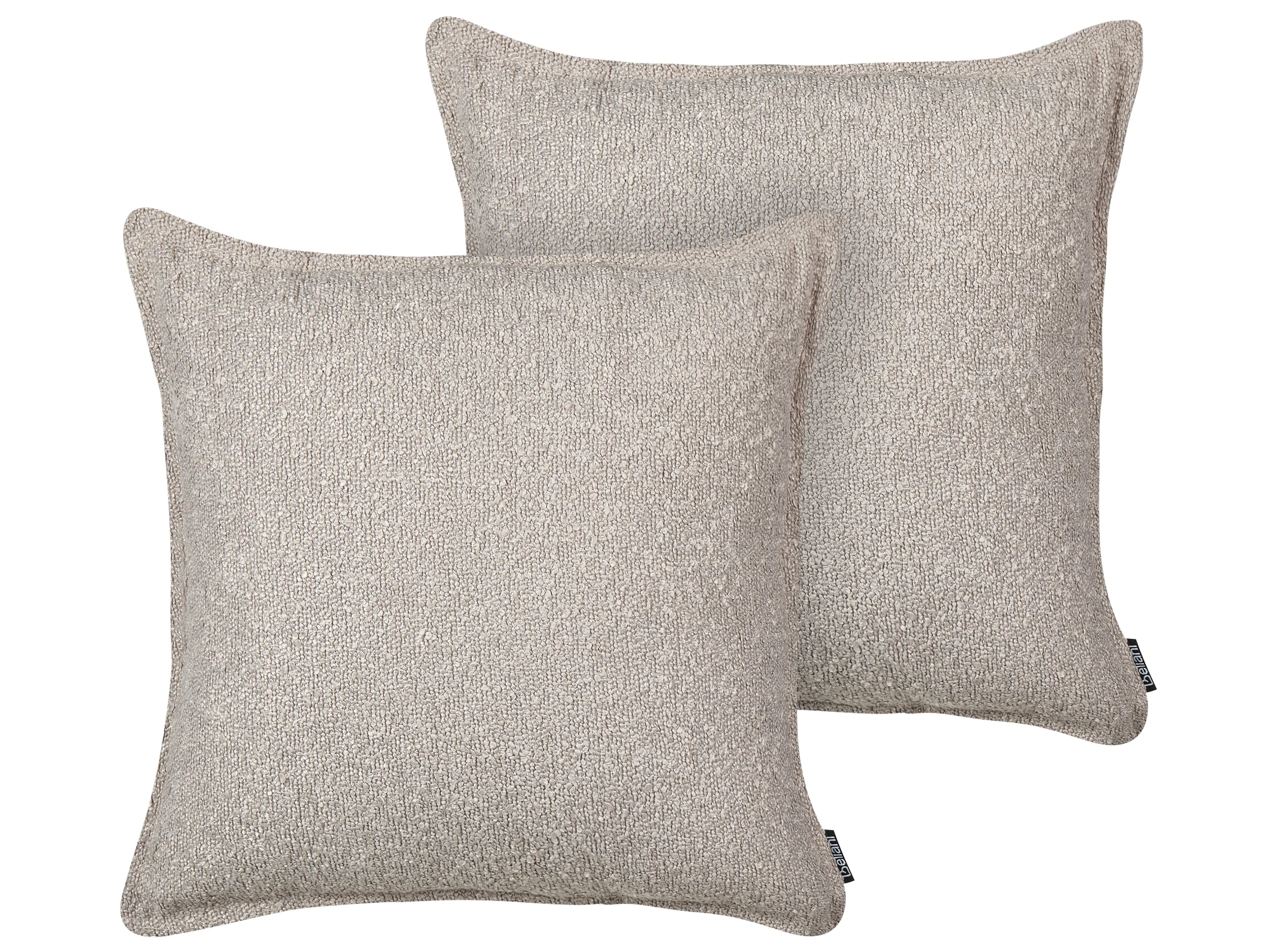 Conjunto de 2 cojines decorativos SENECIA Bouclé 45 x 45 cm Beige Liso