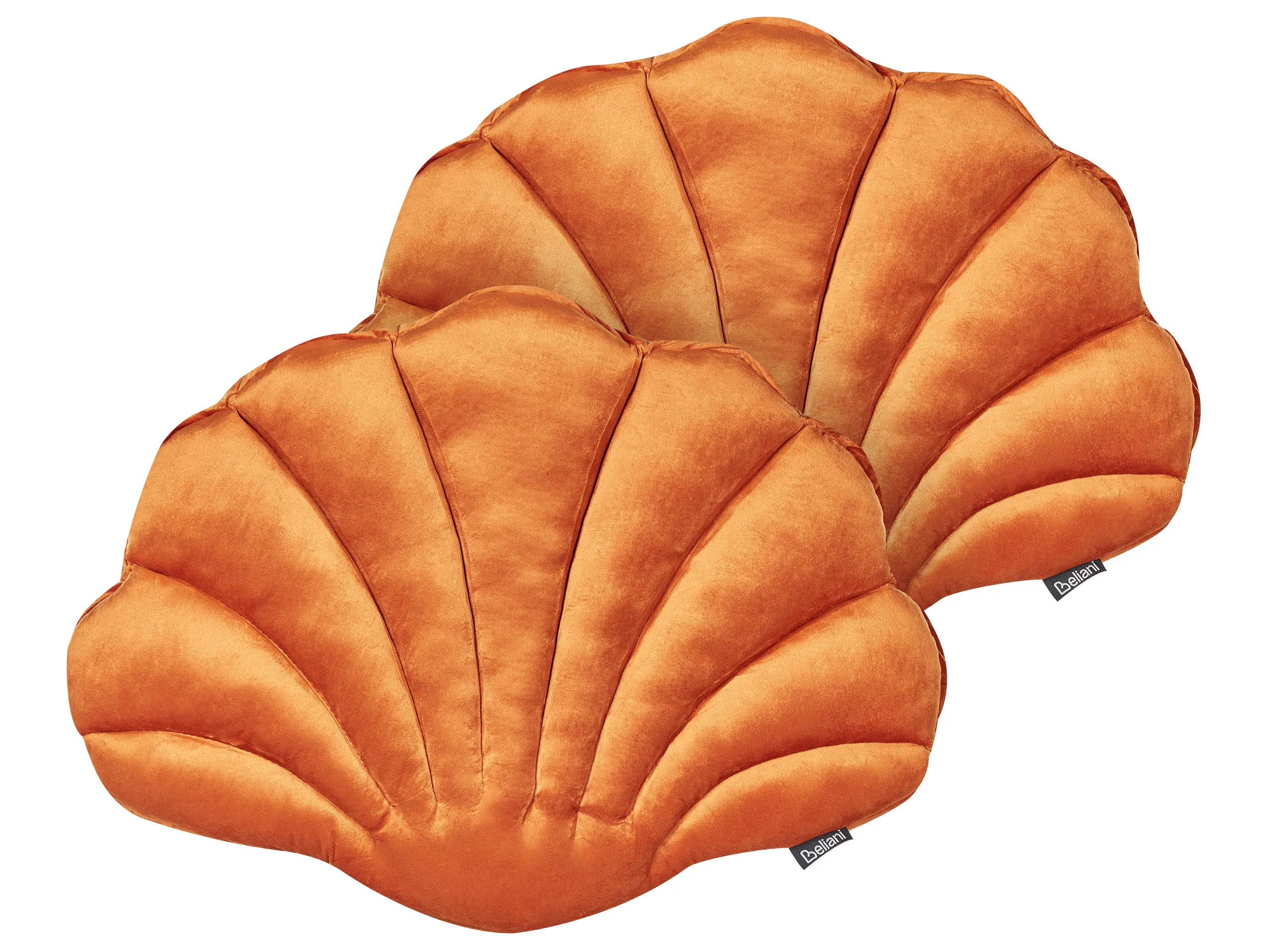 Conjunto de 2 cojines decorativos CONSOLIDA Terciopelo 47 x 35 cm Naranja Liso