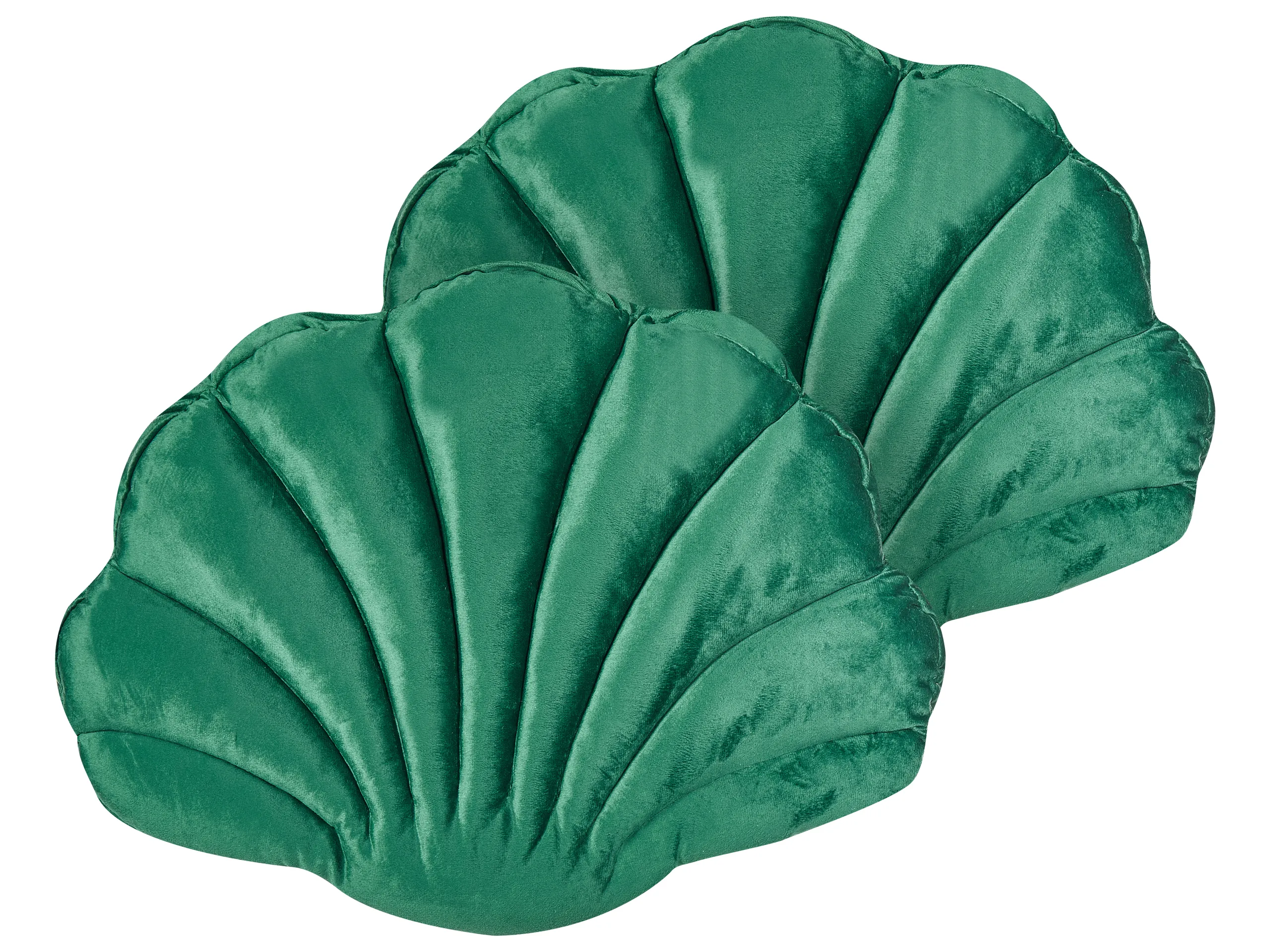Conjunto de 2 cojines decorativos CONSOLIDA Terciopelo 47 x 35 cm Verde esmeralda Liso