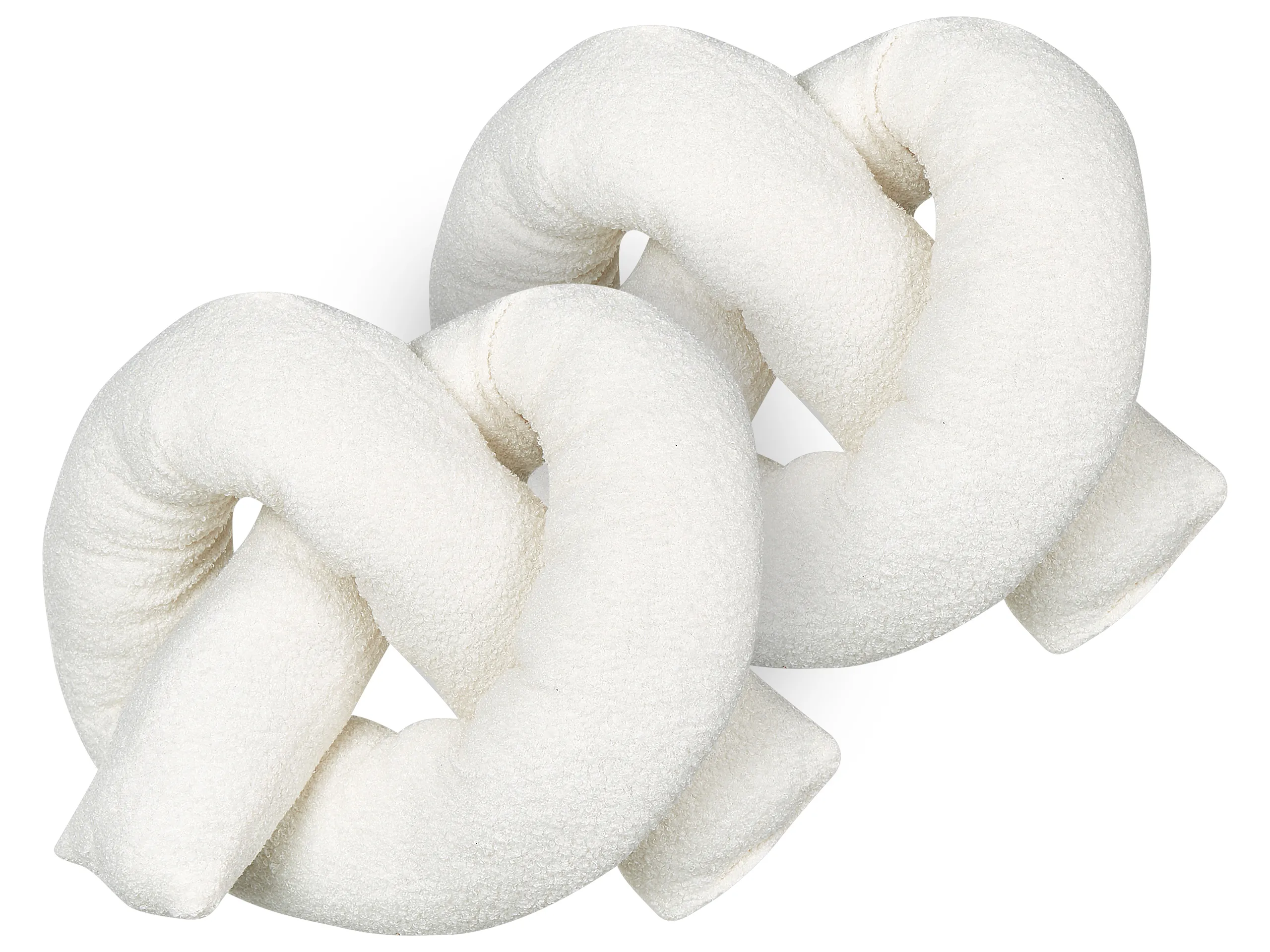Conjunto de 2 cojines decorativos GLADIOLUS Bouclé 172 x 14 cm Blanco crema Liso