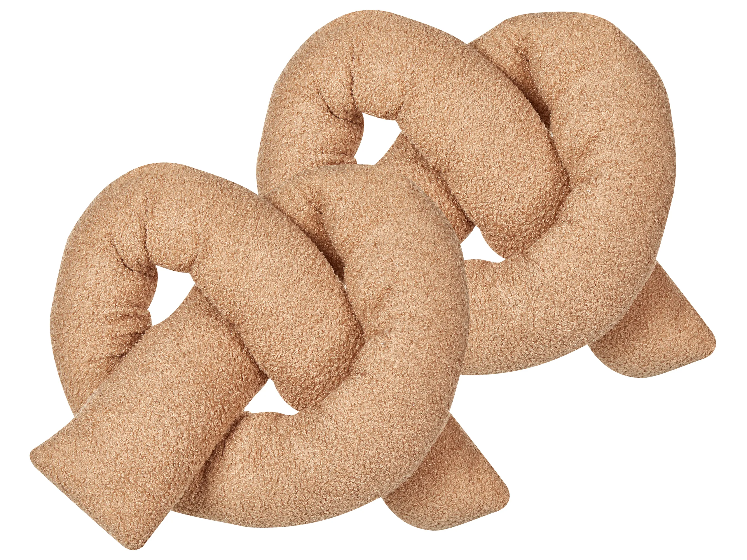 Conjunto de 2 cojines decorativos GLADIOLUS Bouclé 172 x 14 cm Marrón claro Liso