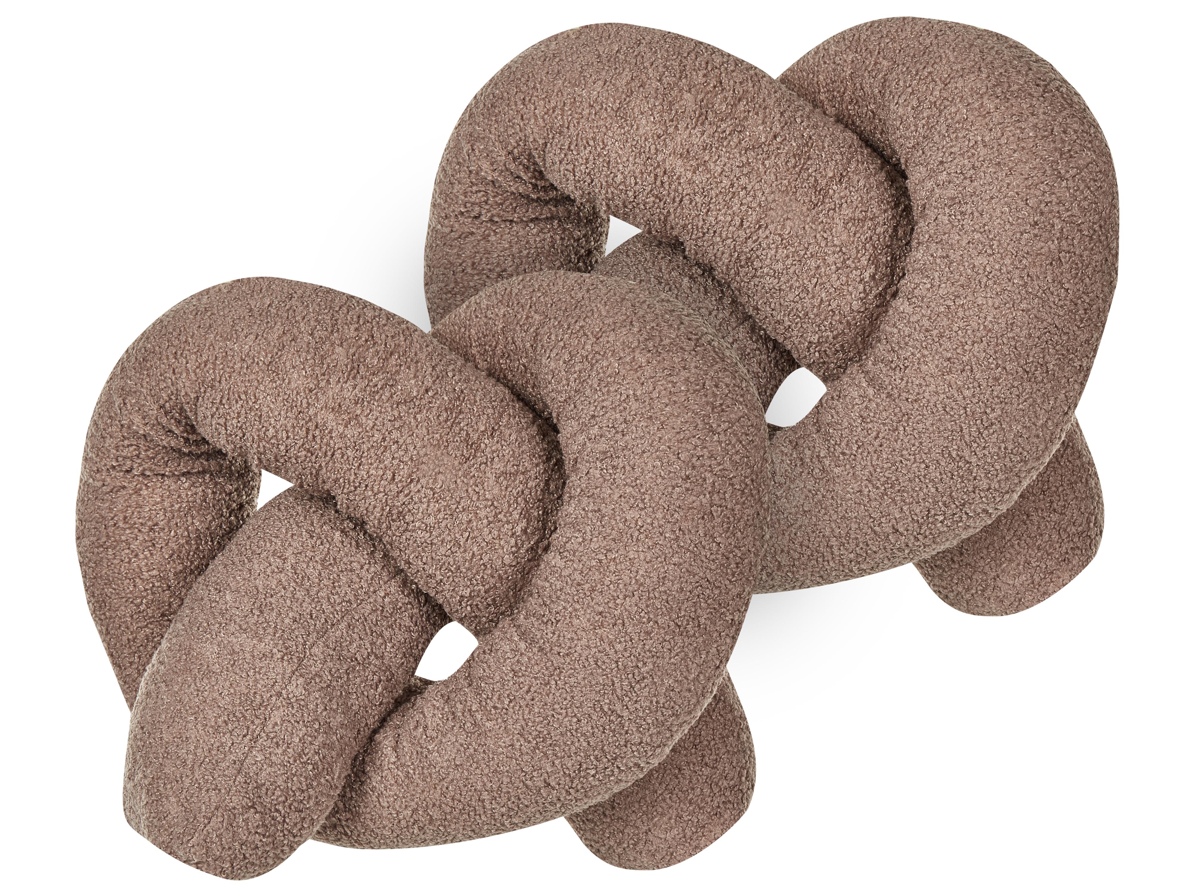 Conjunto de 2 cojines decorativos GLADIOLUS Bouclé 172 x 14 cm Marrón Liso