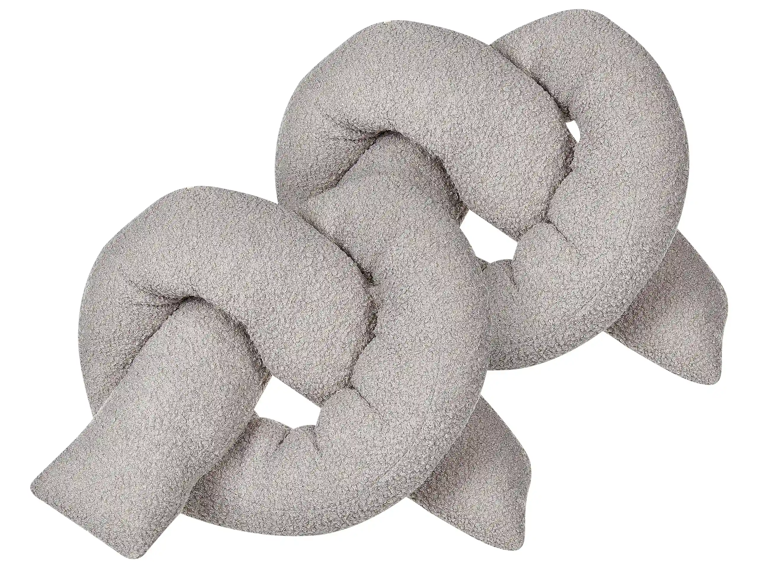 Conjunto de 2 cojines decorativos GLADIOLUS Bouclé 172 x 14 cm Gris Liso