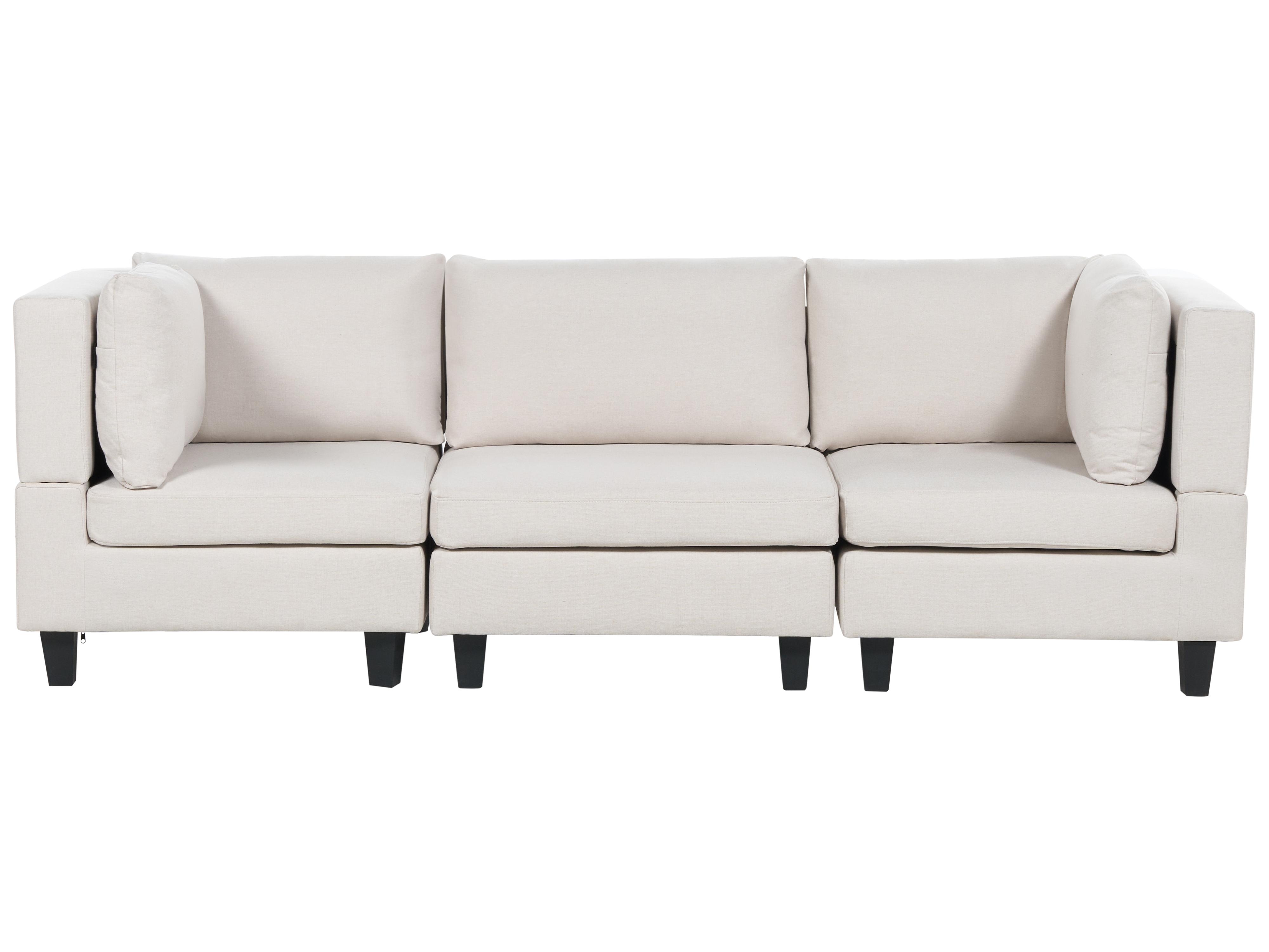 Modular Sofa 3 Seater UNSTAD Fabric Light Beige