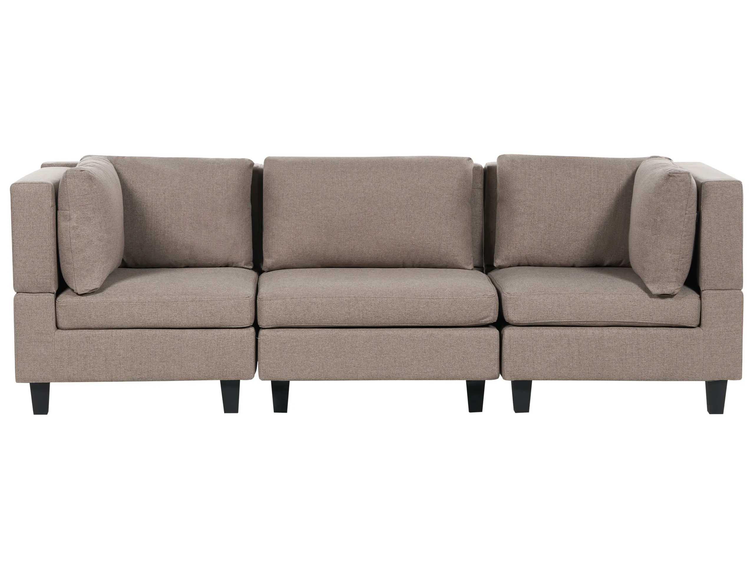 Modular Sofa 3 Seater UNSTAD Fabric Brown