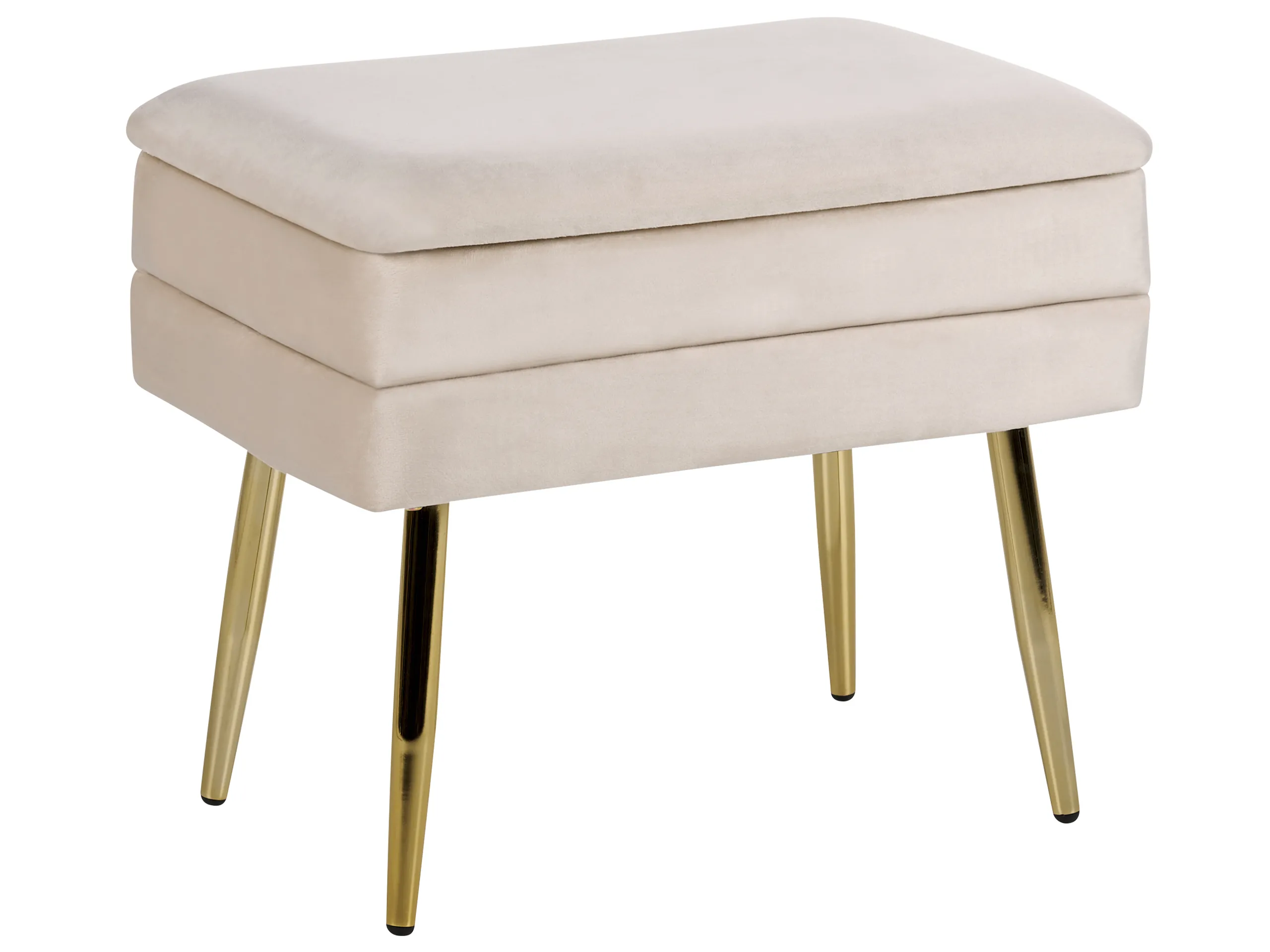 Banco tapizado con almacenaje ODESSA Terciopelo Beige