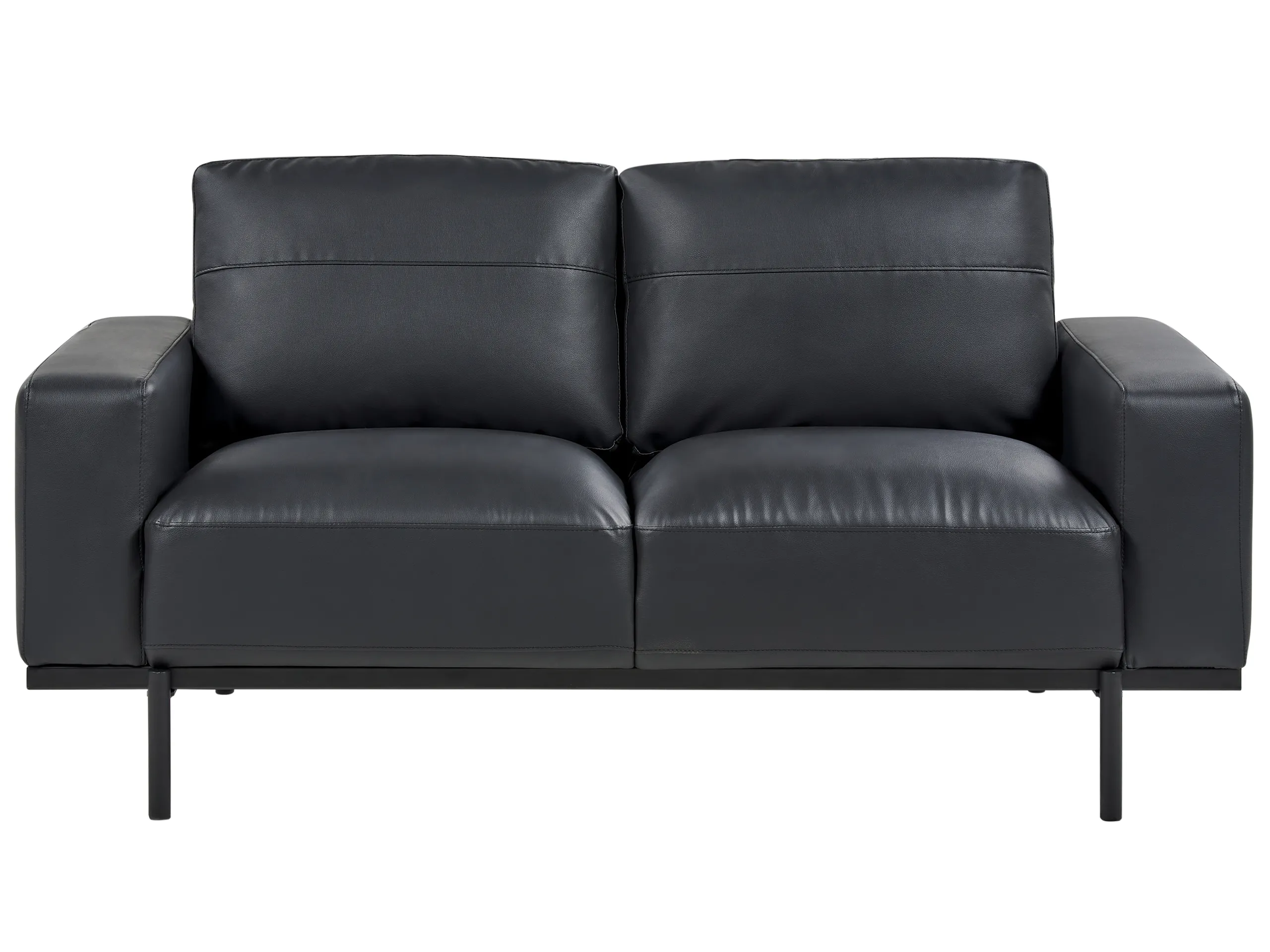 Sofa 2 Seater SOVIK Faux Leather Black