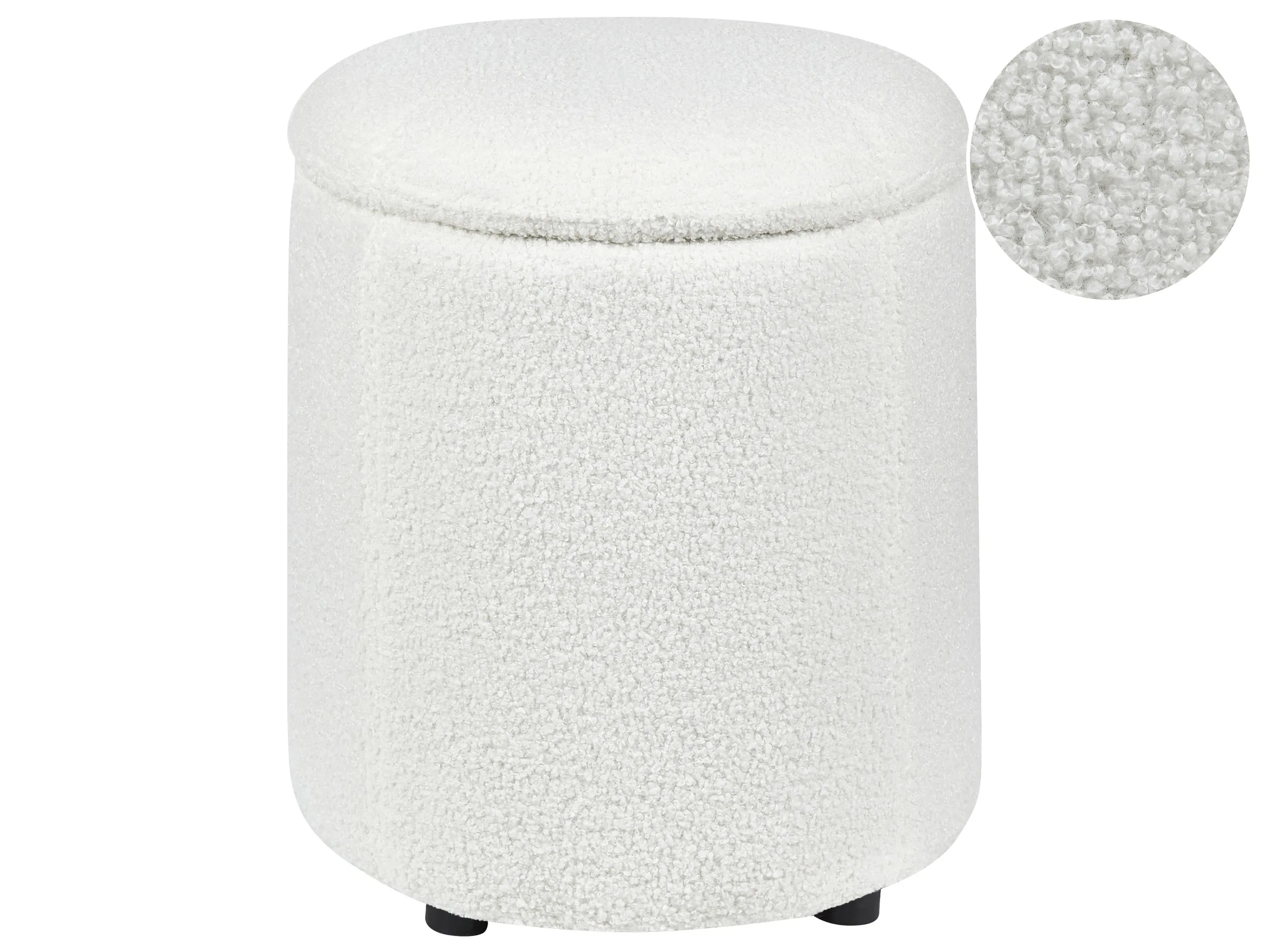 Storage Pouffe MARYLAND Boucle Off-White