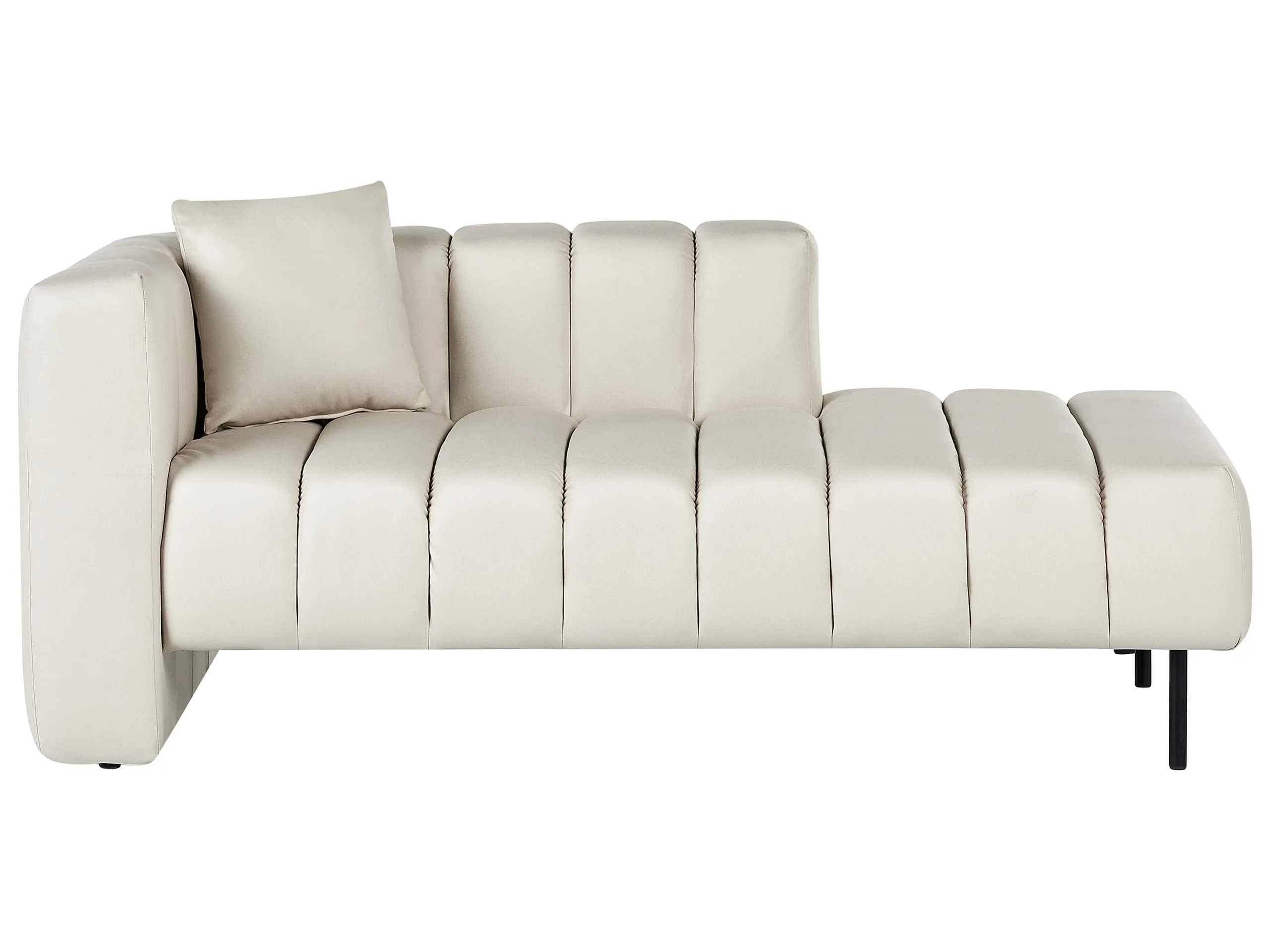 Chaise longue izquierdo LANNILS Tela Blanco crema