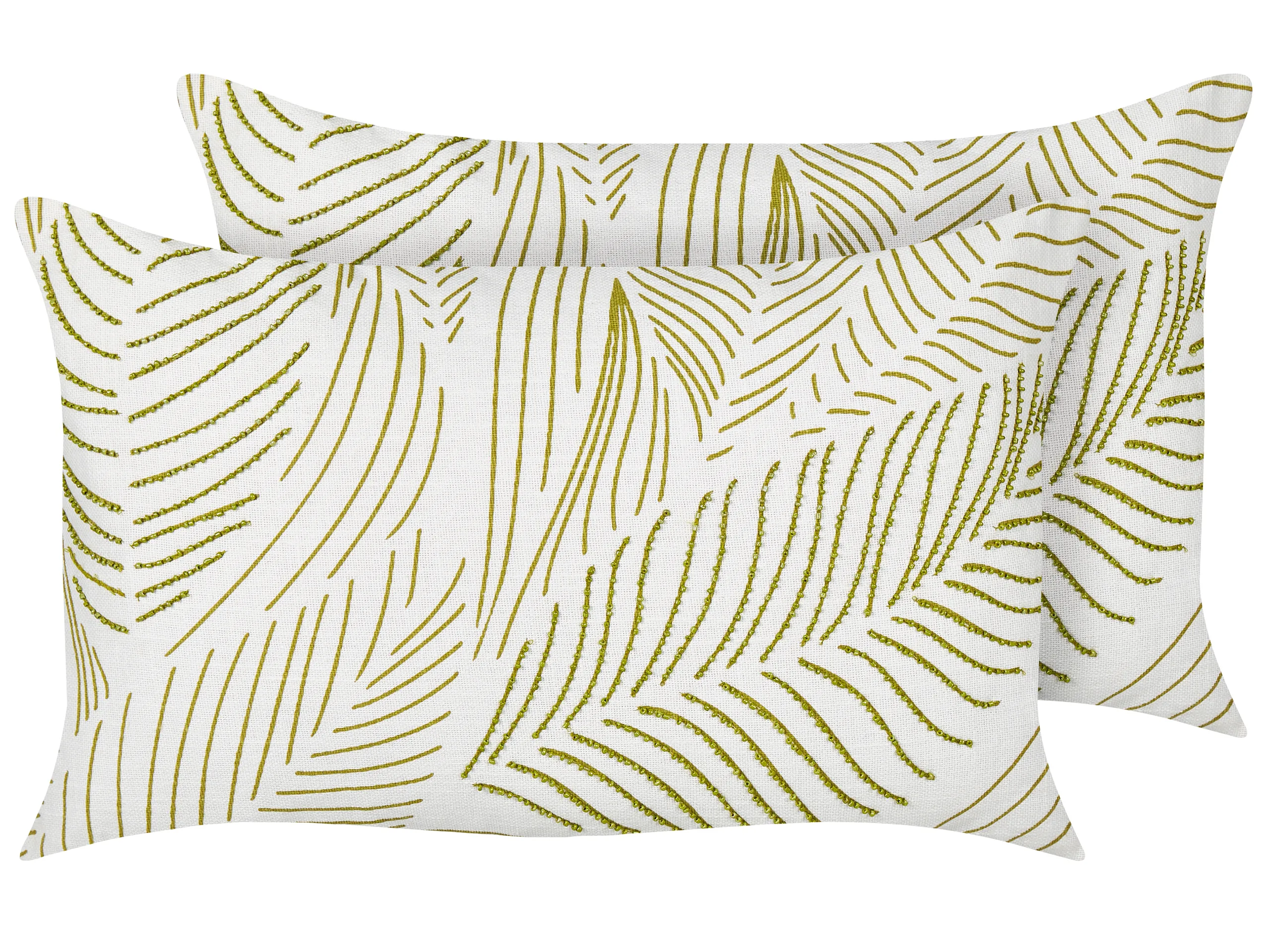 Conjunto de 2 cojines decorativos SPANDOREA Algodón 30 x 50 cm Verde Patrón de plantas