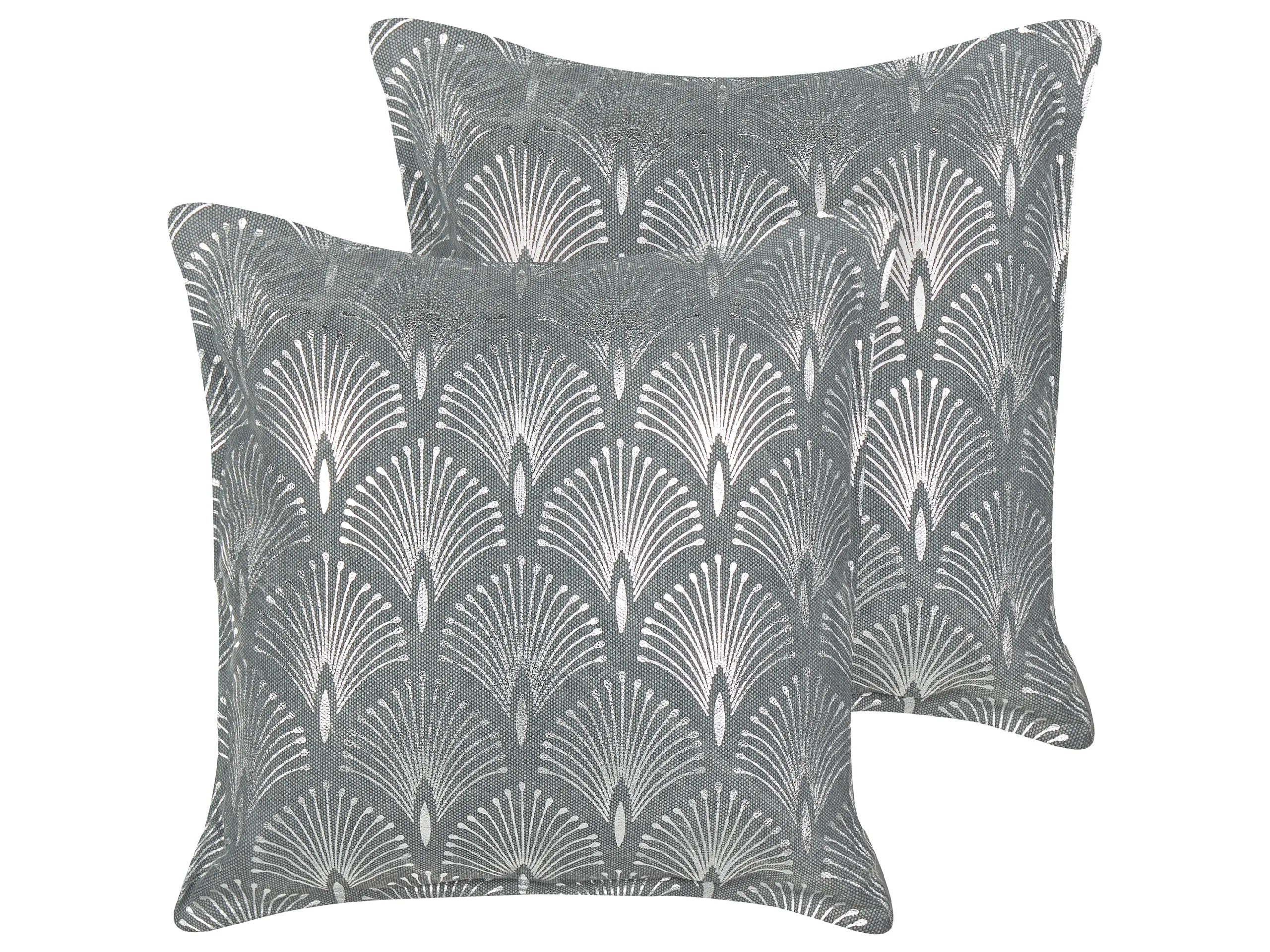 Conjunto de 2 cojines decorativos HOYA Algodón 45 x 45 cm Gris Patrón geométrico