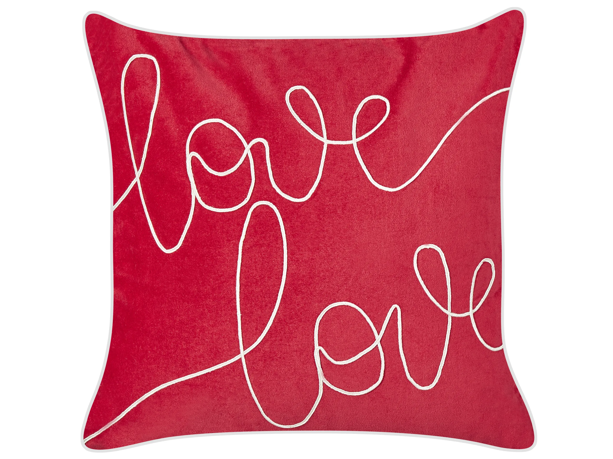 Cojín decorativo SIDERASIS Terciopelo 45 x 45 cm Rojo Texto