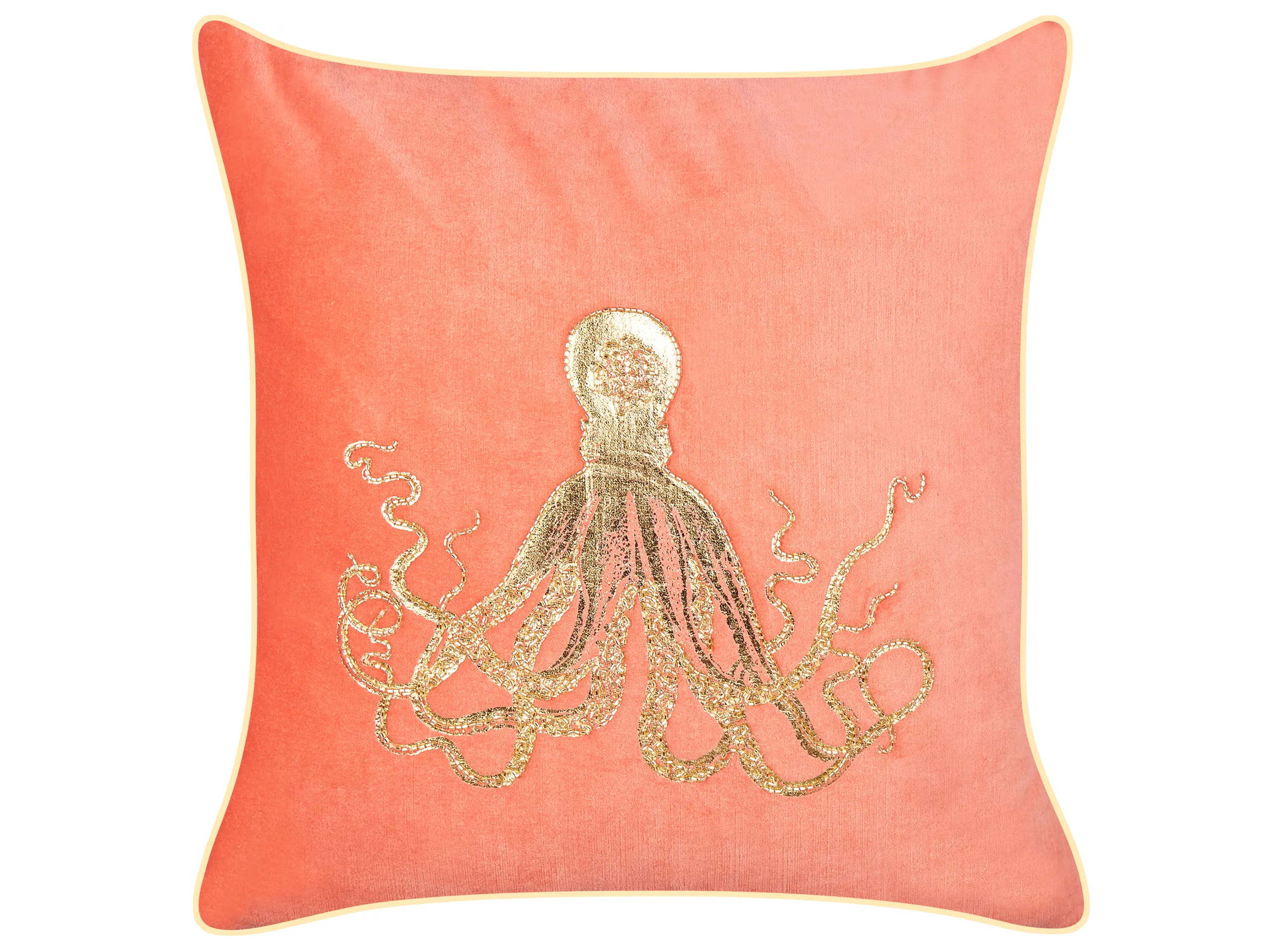 Cojín decorativo LAMINARIA Terciopelo 45 x 45 cm Coral Patrón animal