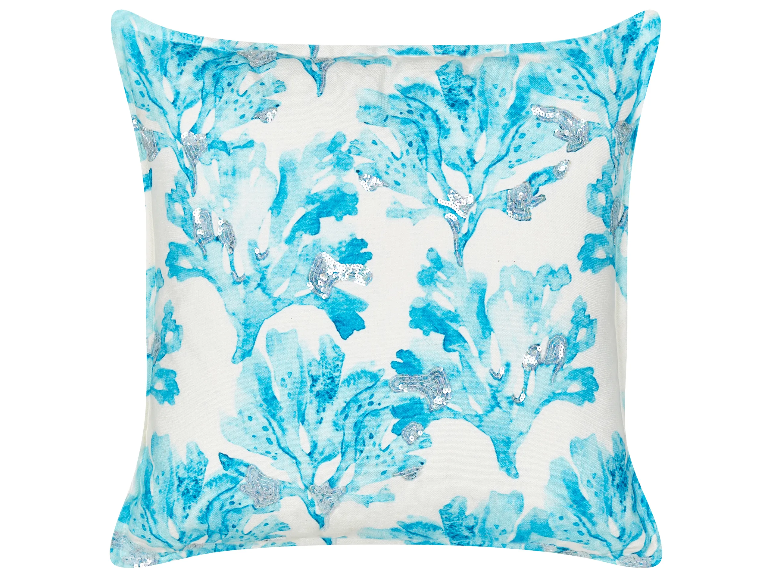 Cojín decorativo ROCKWEED Algodón 45 x 45 cm Blanco Patrón floral