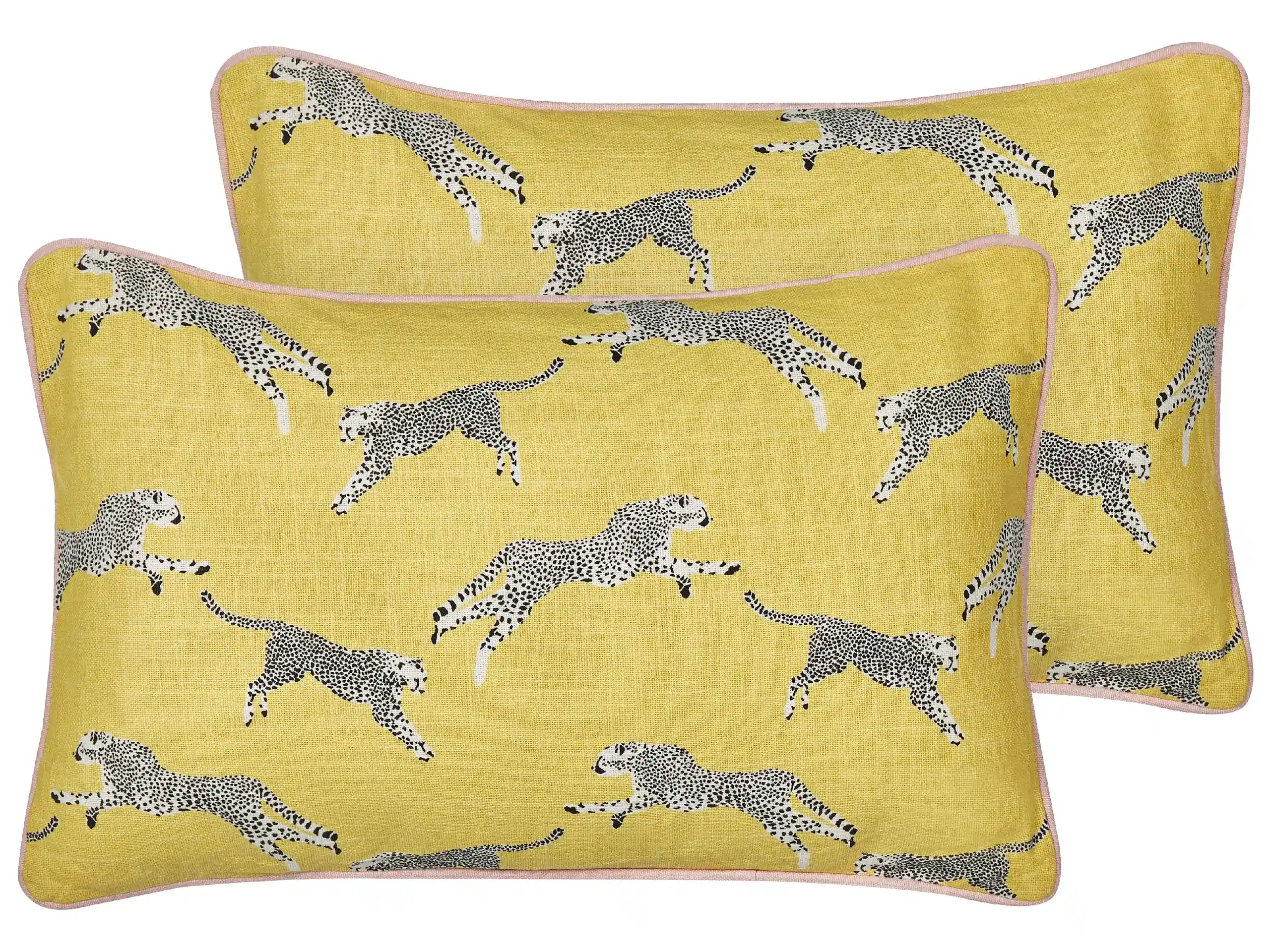 Conjunto de 2 cojines decorativos ARALES Algodón 30 x 50 cm Amarillo
