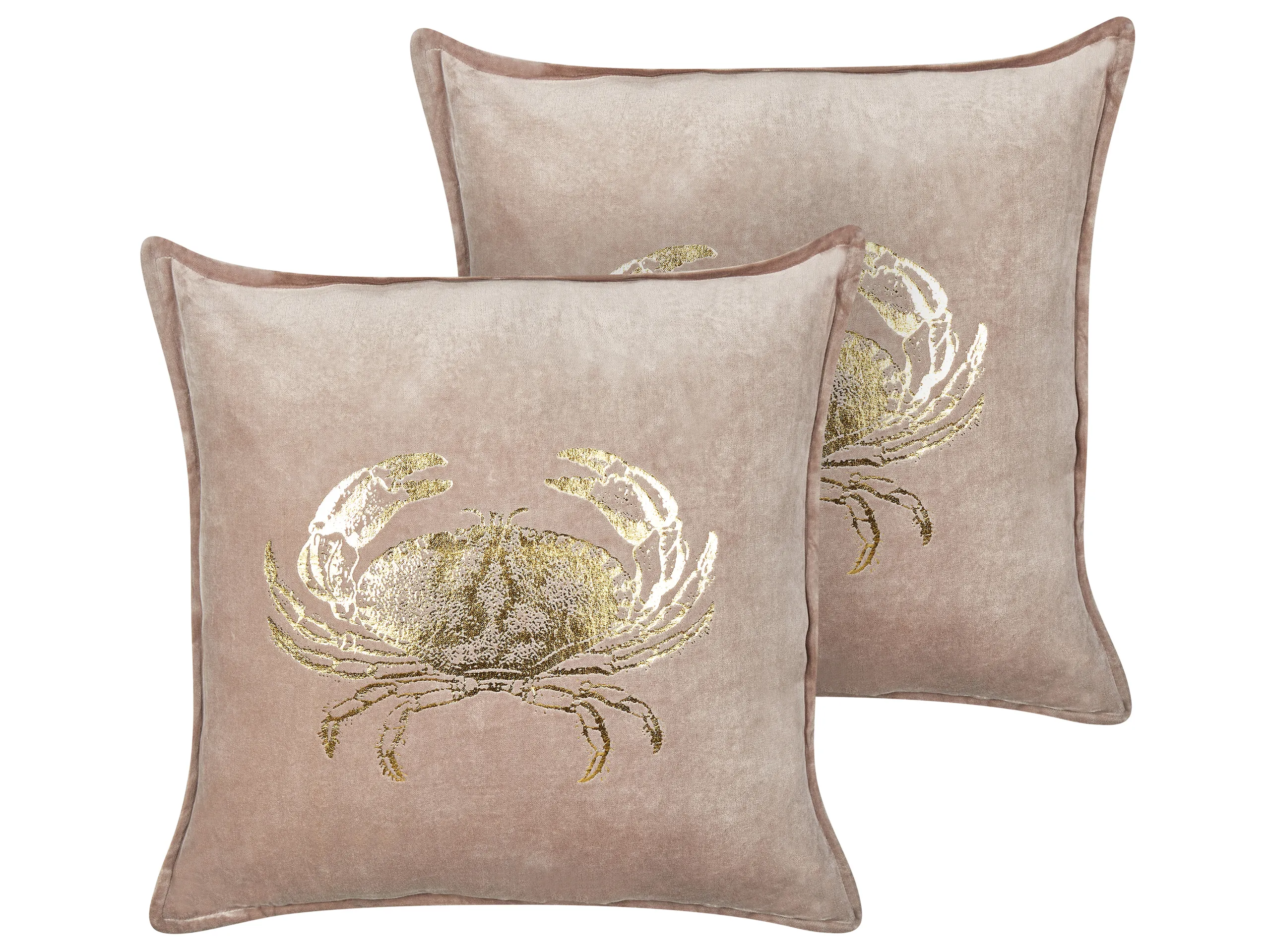 Conjunto de 2 cojines decorativos BOSSIELLA Algodón 45 x 45 cm Gris pardo Patrón animal