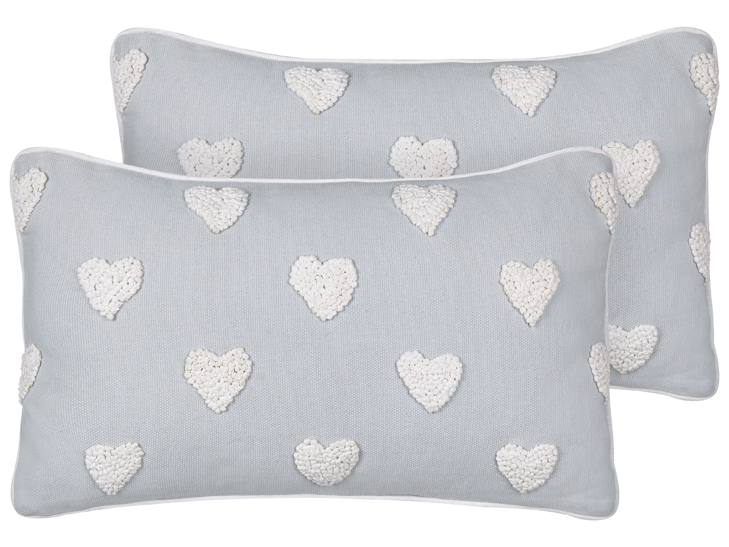 Conjunto de 2 cojines decorativos GAZANIA Algodón 30 x 50 cm Gris claro