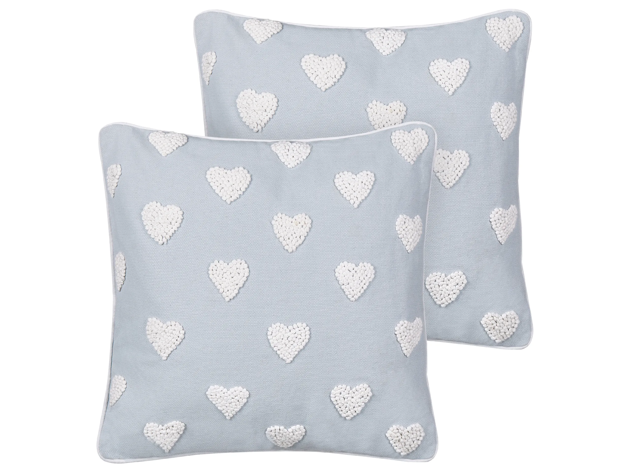 Conjunto de 2 cojines decorativos GAZANIA Algodón 45 x 45 cm Gris claro