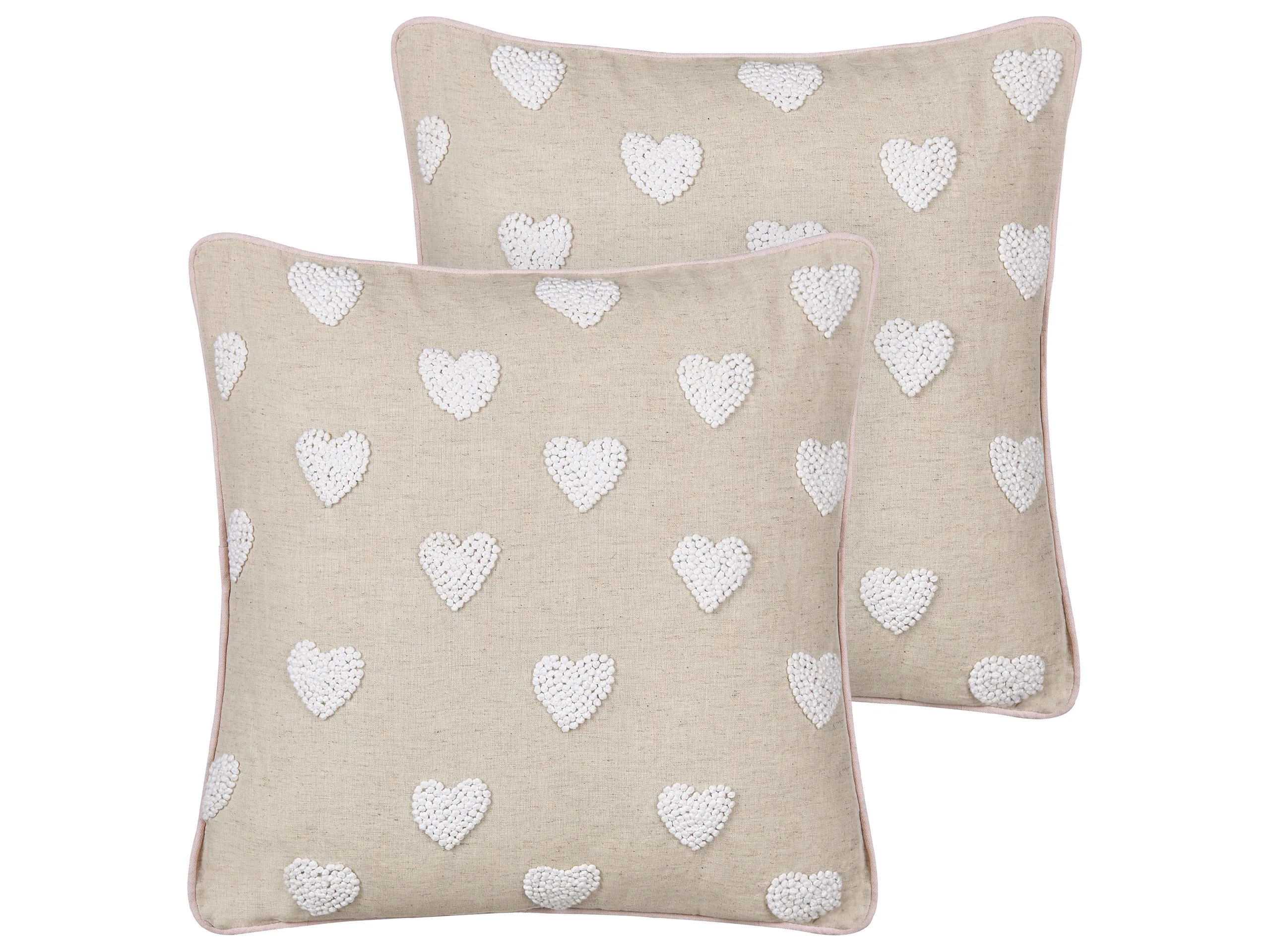 Conjunto de 2 cojines decorativos GAZANIA Algodón 45 x 45 cm Beige
