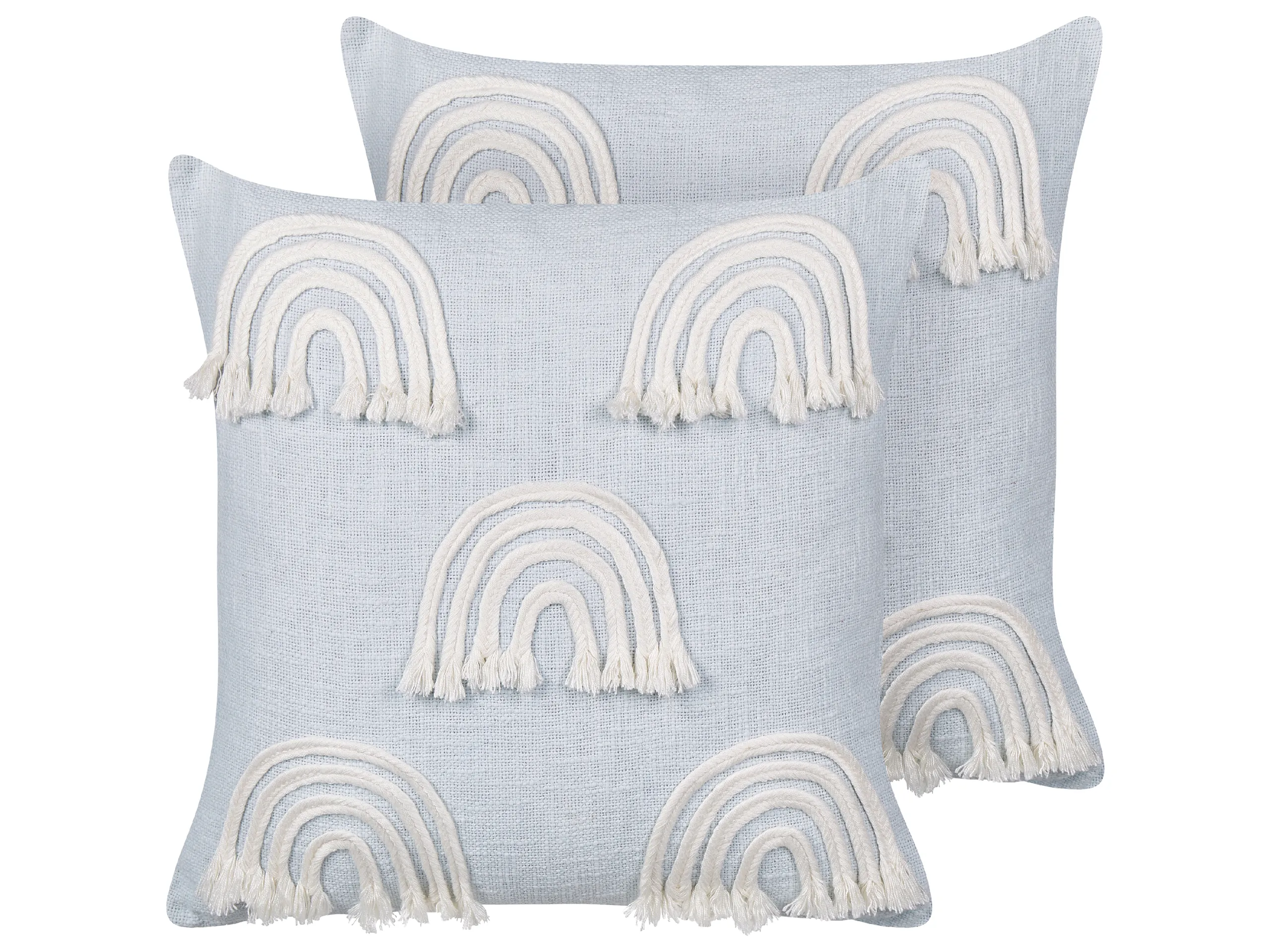 Conjunto de 2 cojines decorativos LEEA Algodón 45 x 45 cm Azul claro