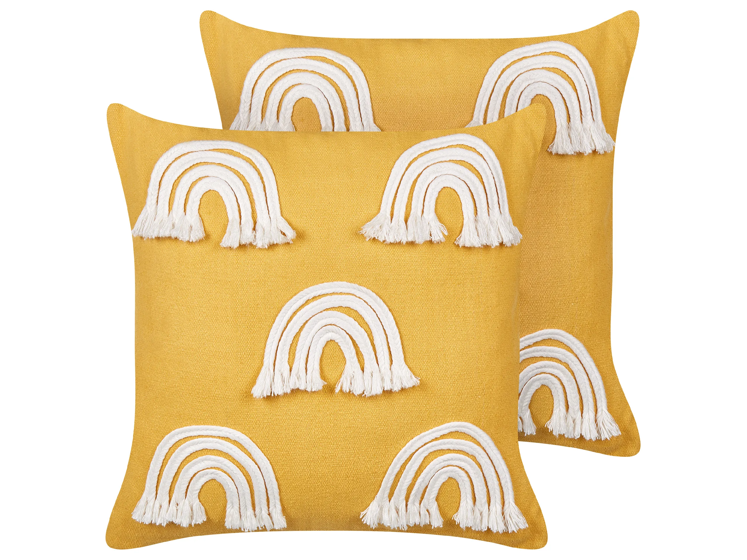 Conjunto de 2 cojines decorativos LEEA Algodón 45 x 45 cm Amarillo