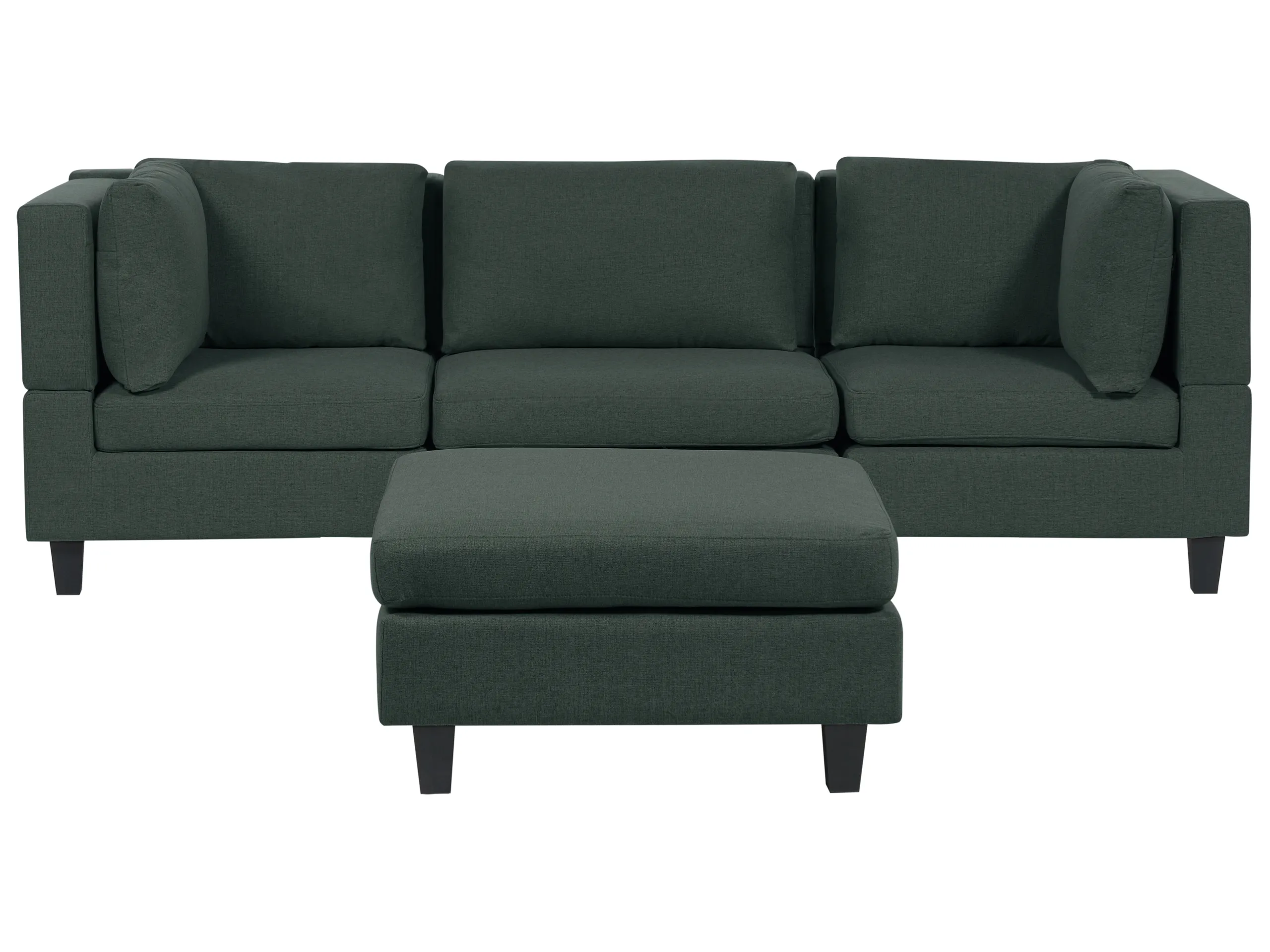 Modular Sofa 3 Seater UNSTAD Fabric Dark Green with Ottoman