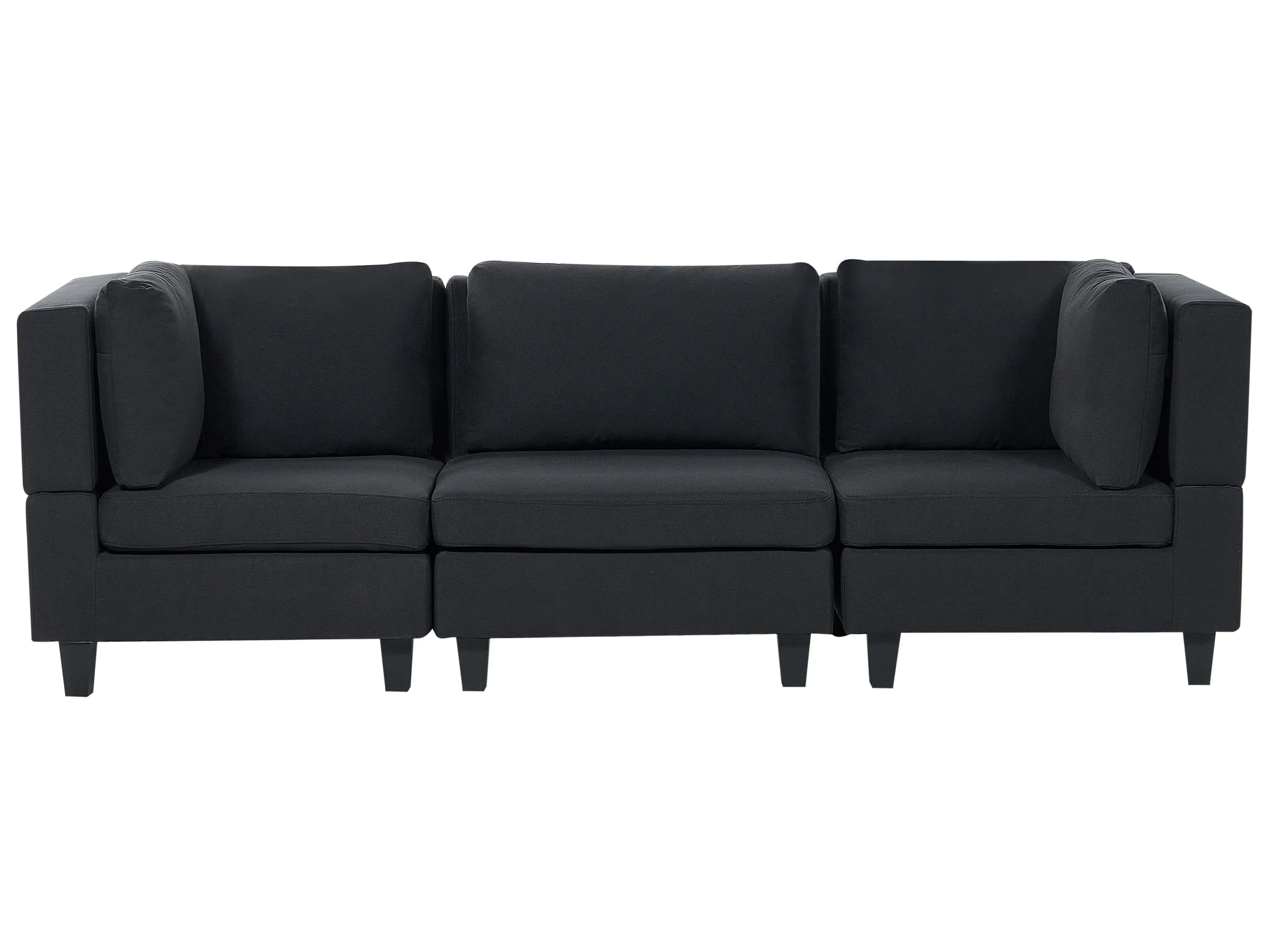 Modular Sofa 3 Seater UNSTAD Fabric Black