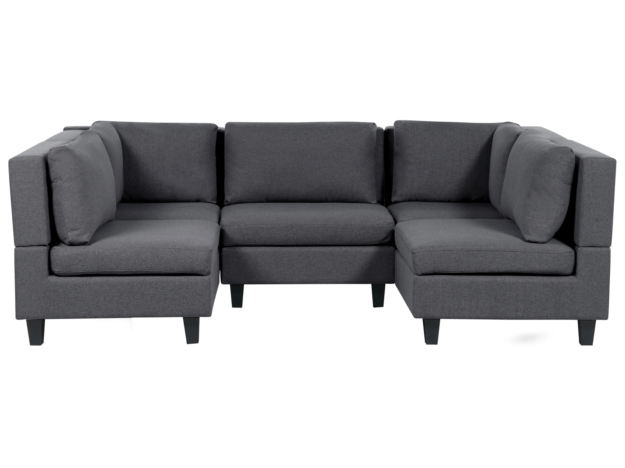 Modular U-Shape Sofa 5 Seater UNSTAD Fabric Dark Grey