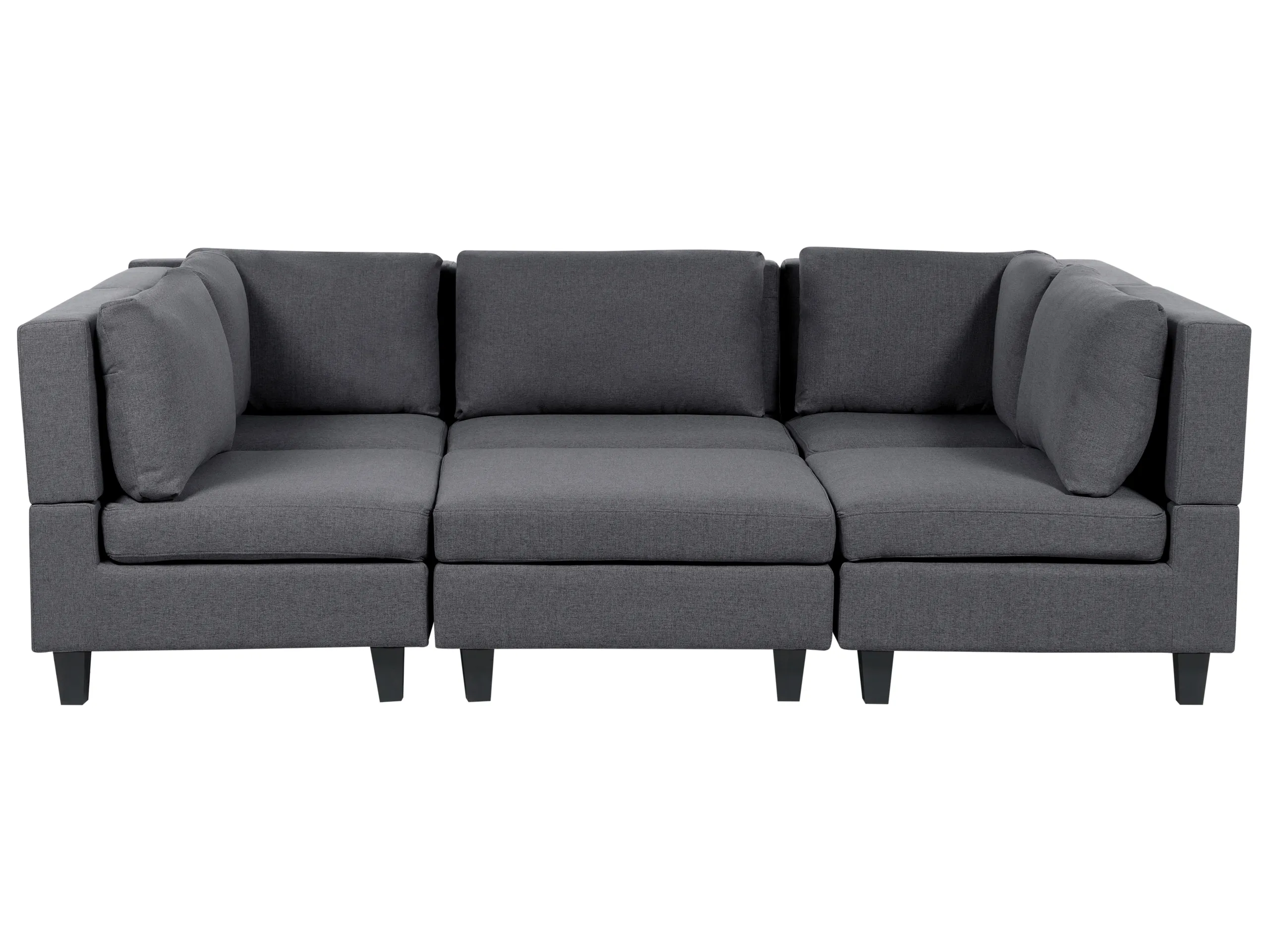 Modular U-Shape Sofa 5 Seater UNSTAD Fabric Dark Grey with Ottoman