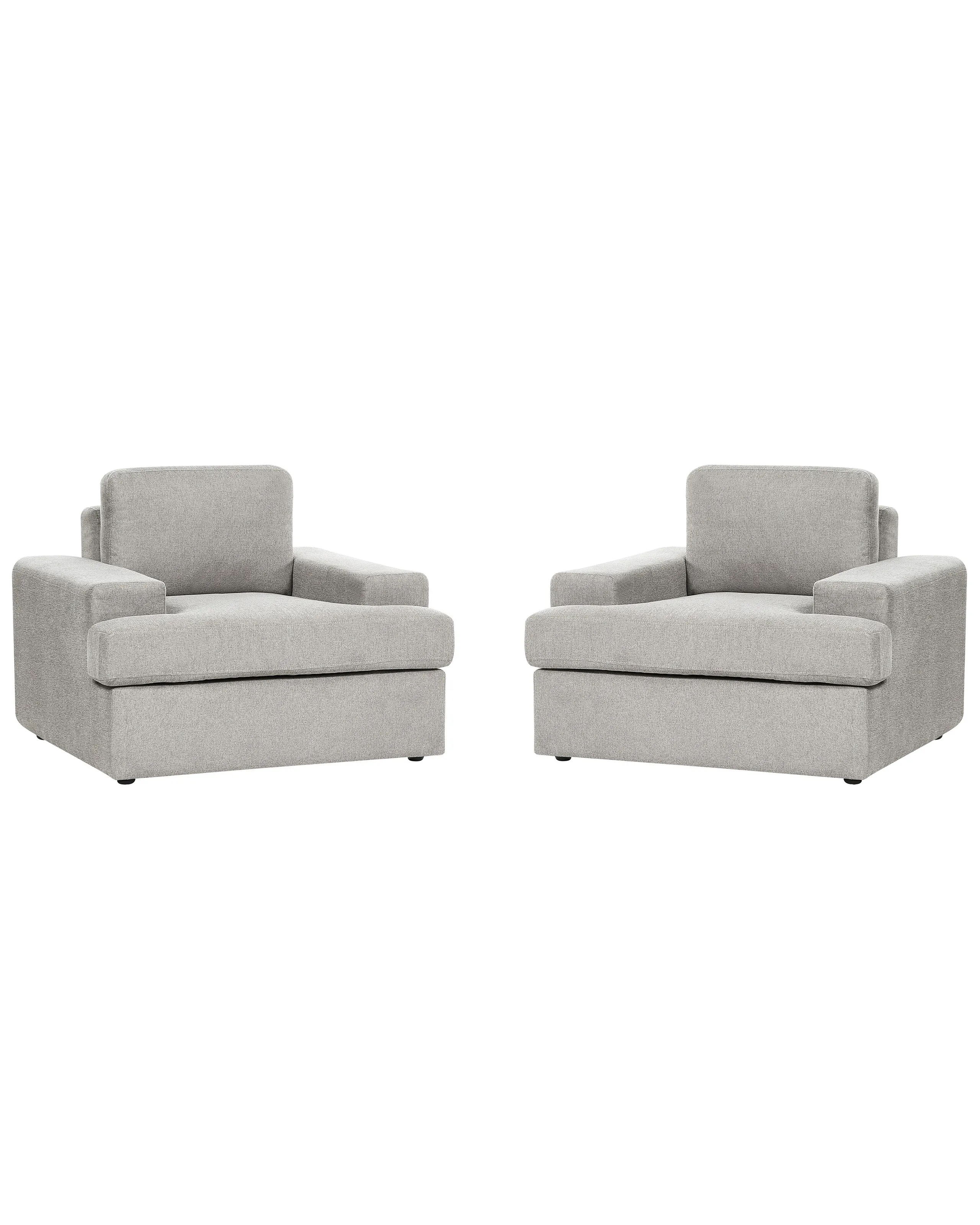 Conjunto de 2 sillones ALLA Tela Gris claro