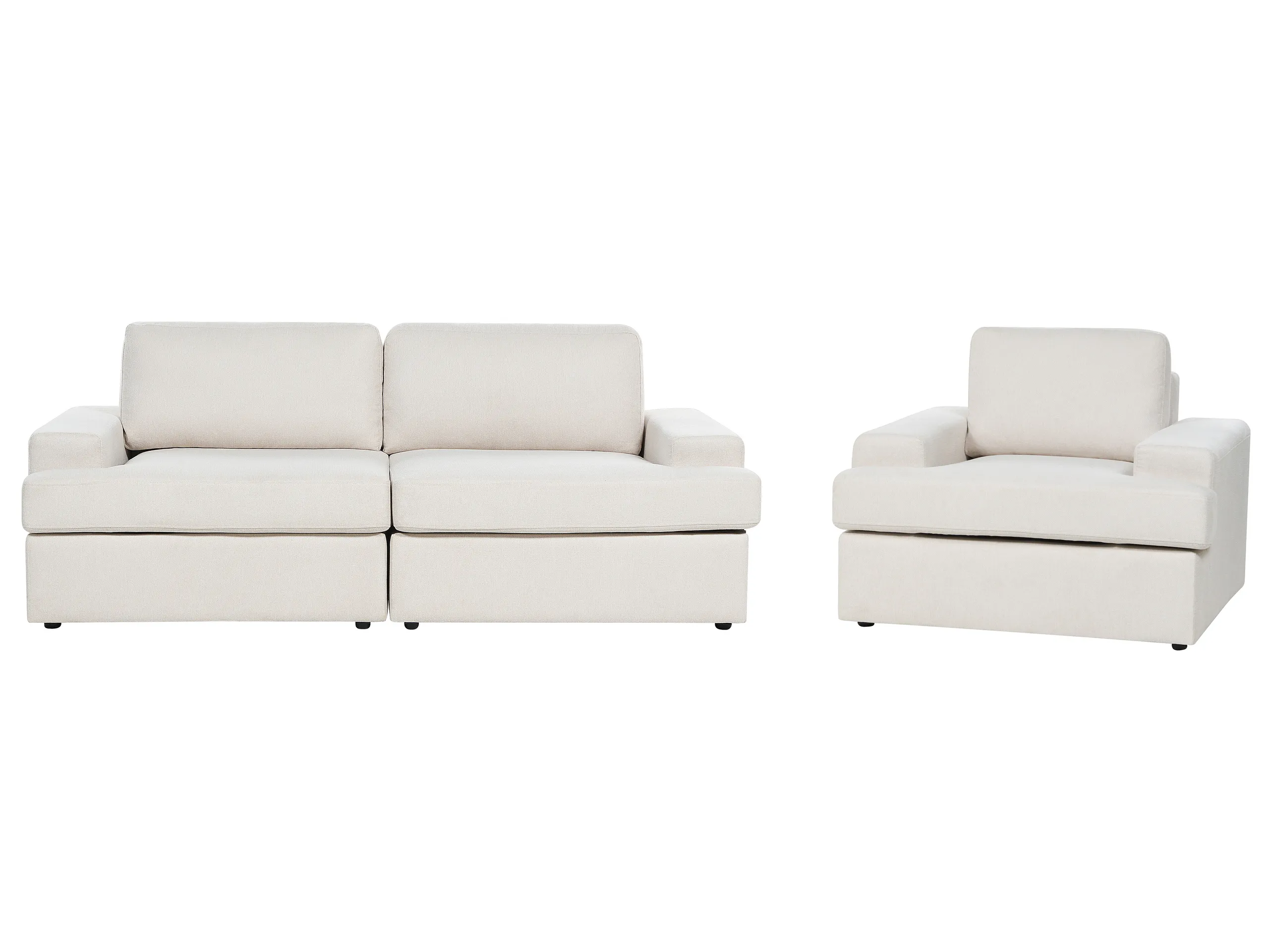 Living Room Set 4 Seater ALLA Fabric Light Beige