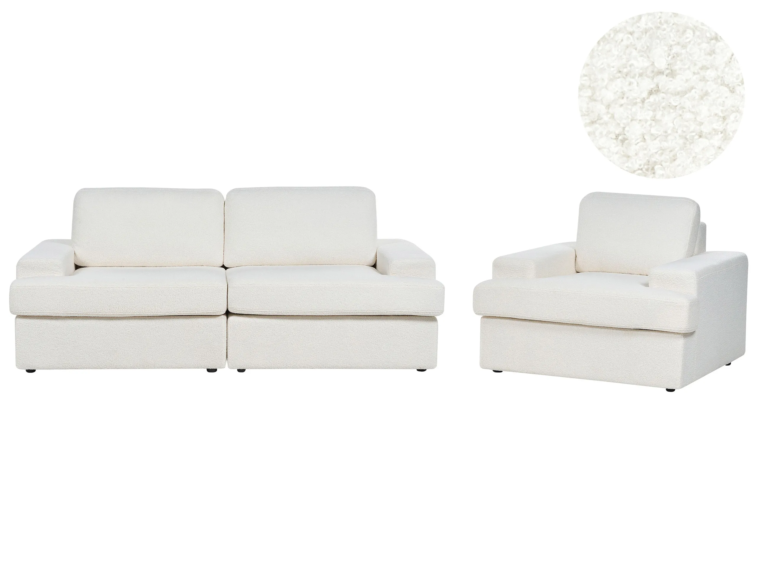 Living Room Set 4 Seater ALLA Boucle Off-White