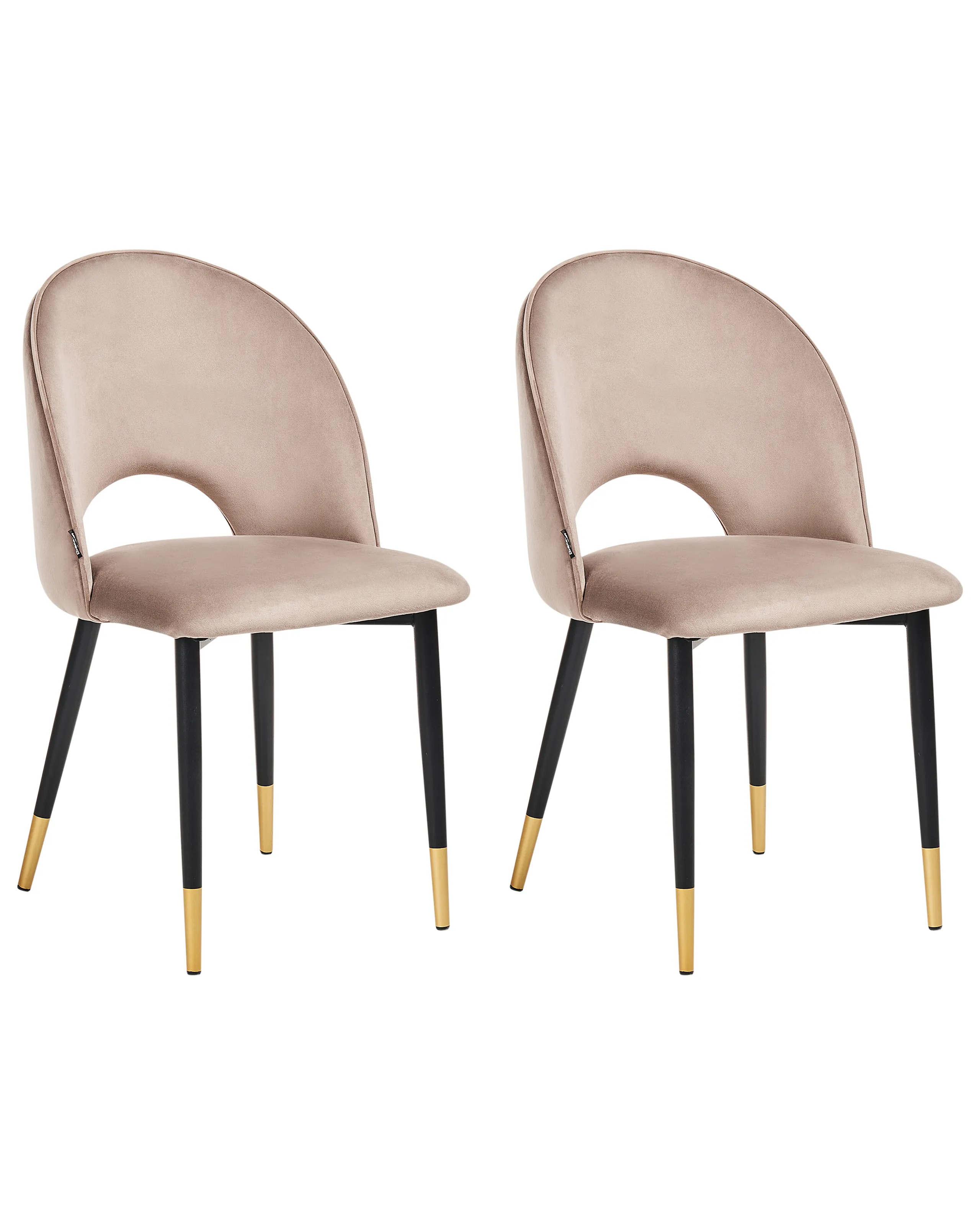 Conjunto de 2 sillas de comedor MAGALIA Terciopelo Gris pardo