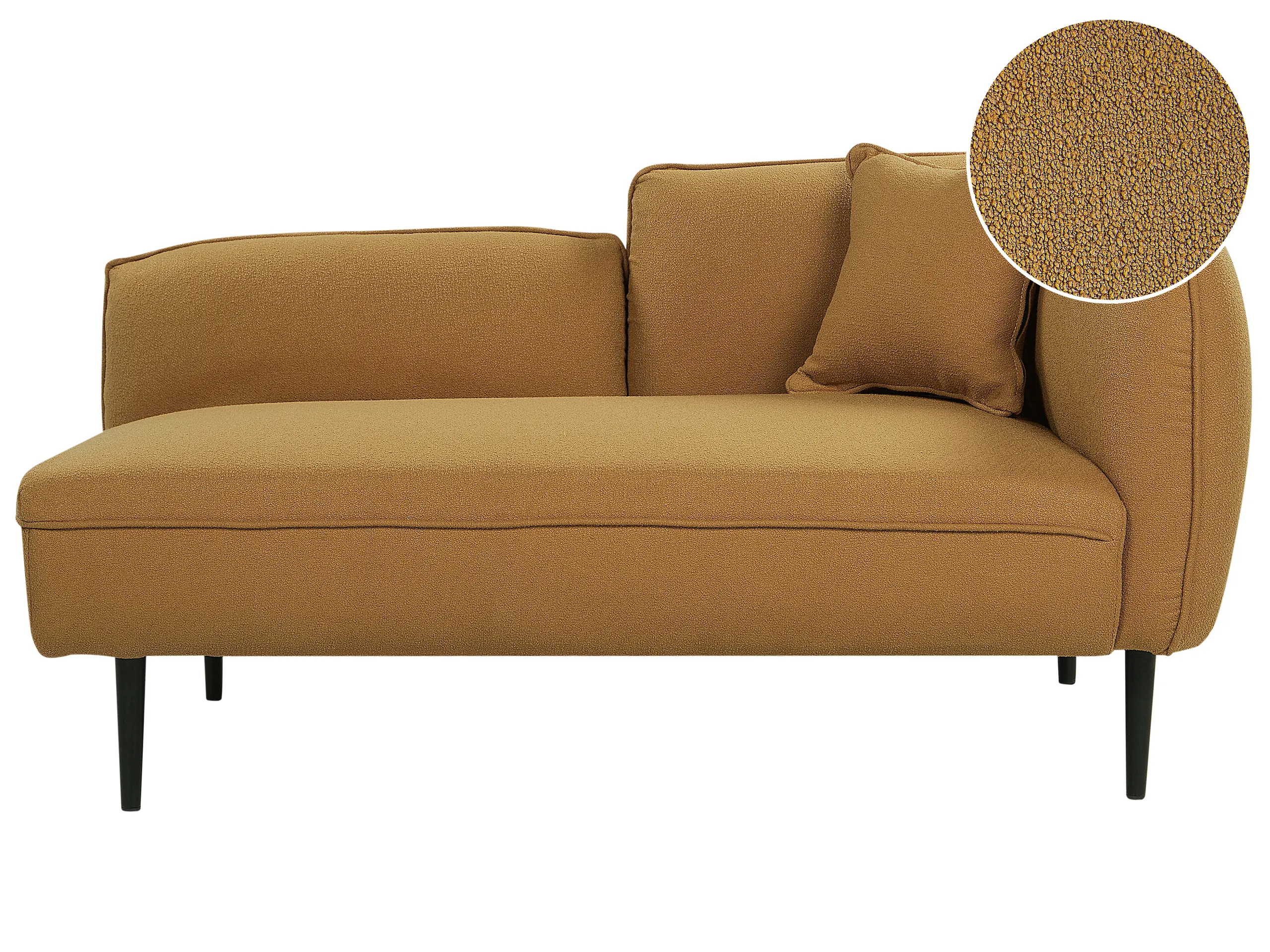 Chaise longue derecho CHEVANNES Bouclé Mostaza