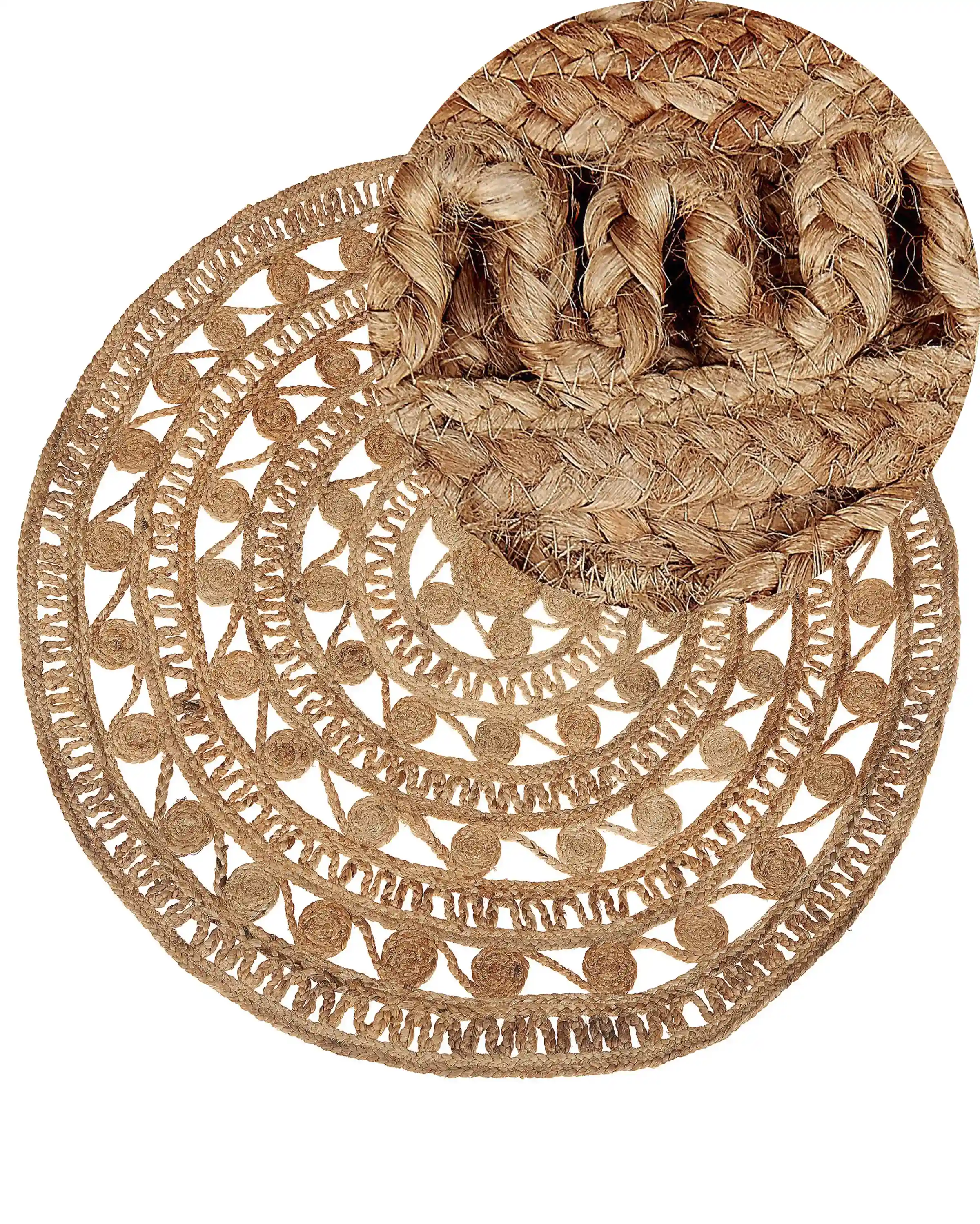 Alfombra KERER Beige ø 140 cm Yute