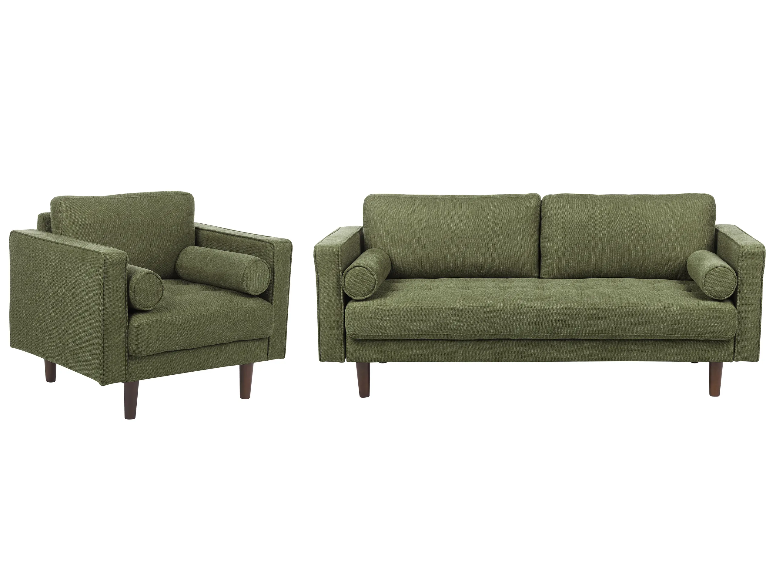 Living Room Set 4 Seater NURMO Fabric Dark Green