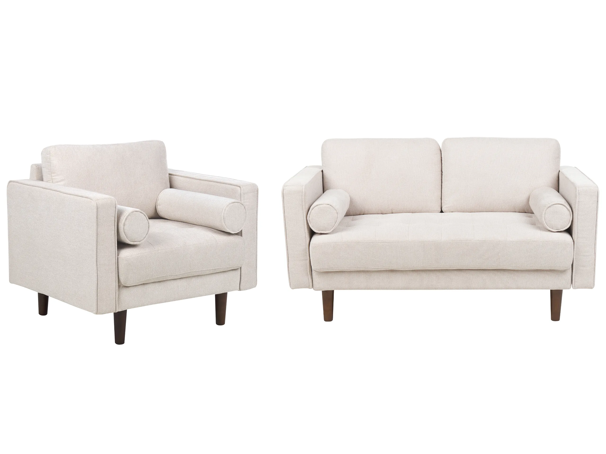 Living Room Set 3 Seater NURMO Fabric Light Beige