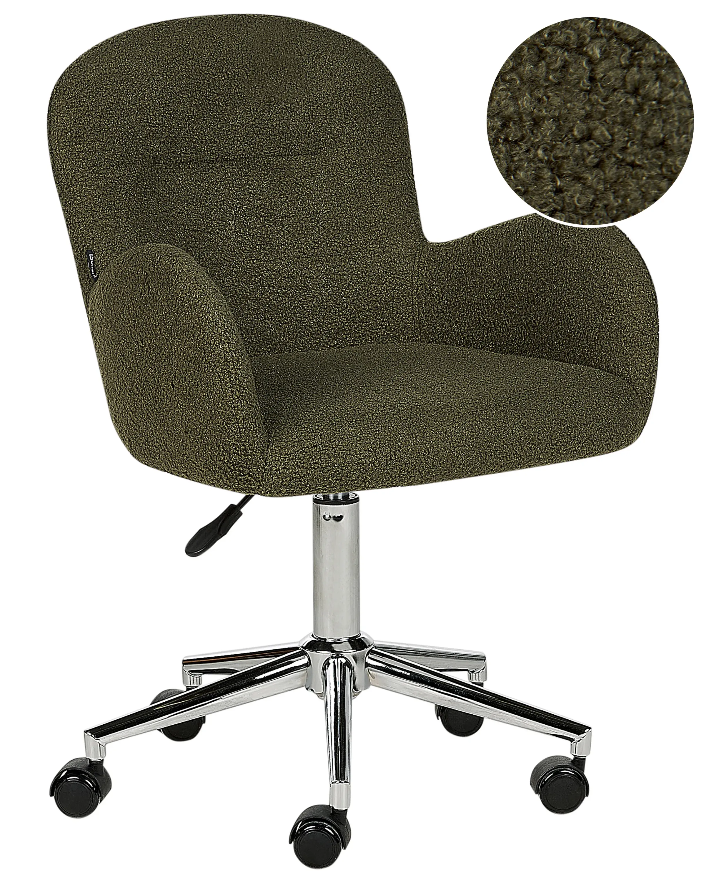 Desk Chair PRIDDY Boucle Dark Green