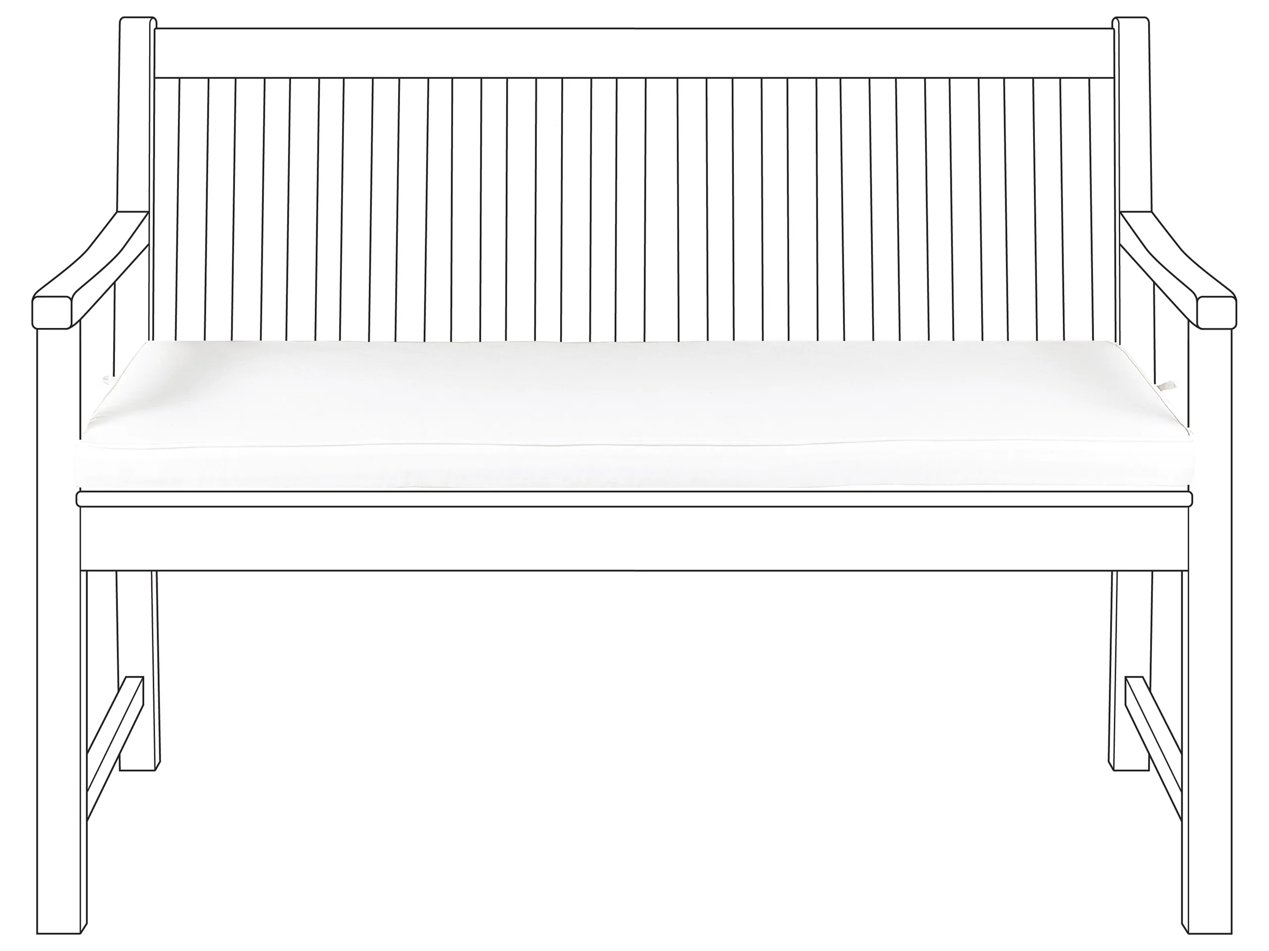 Bench Seat Pad Cushion VIVARA 112 x 54 cm Off-White