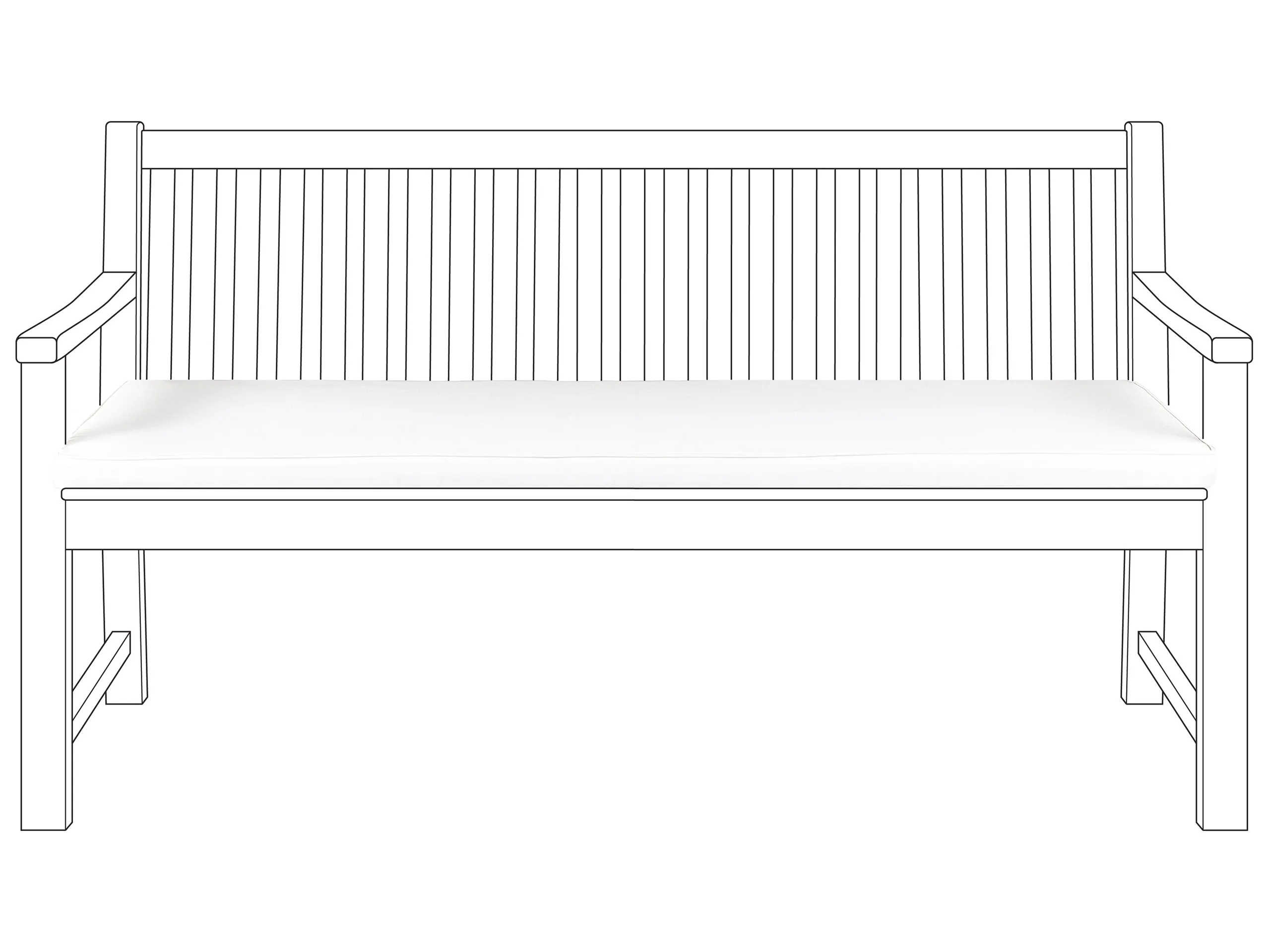 Bench Seat Pad Cushion VIVARA 152 x 54 cm Off-White